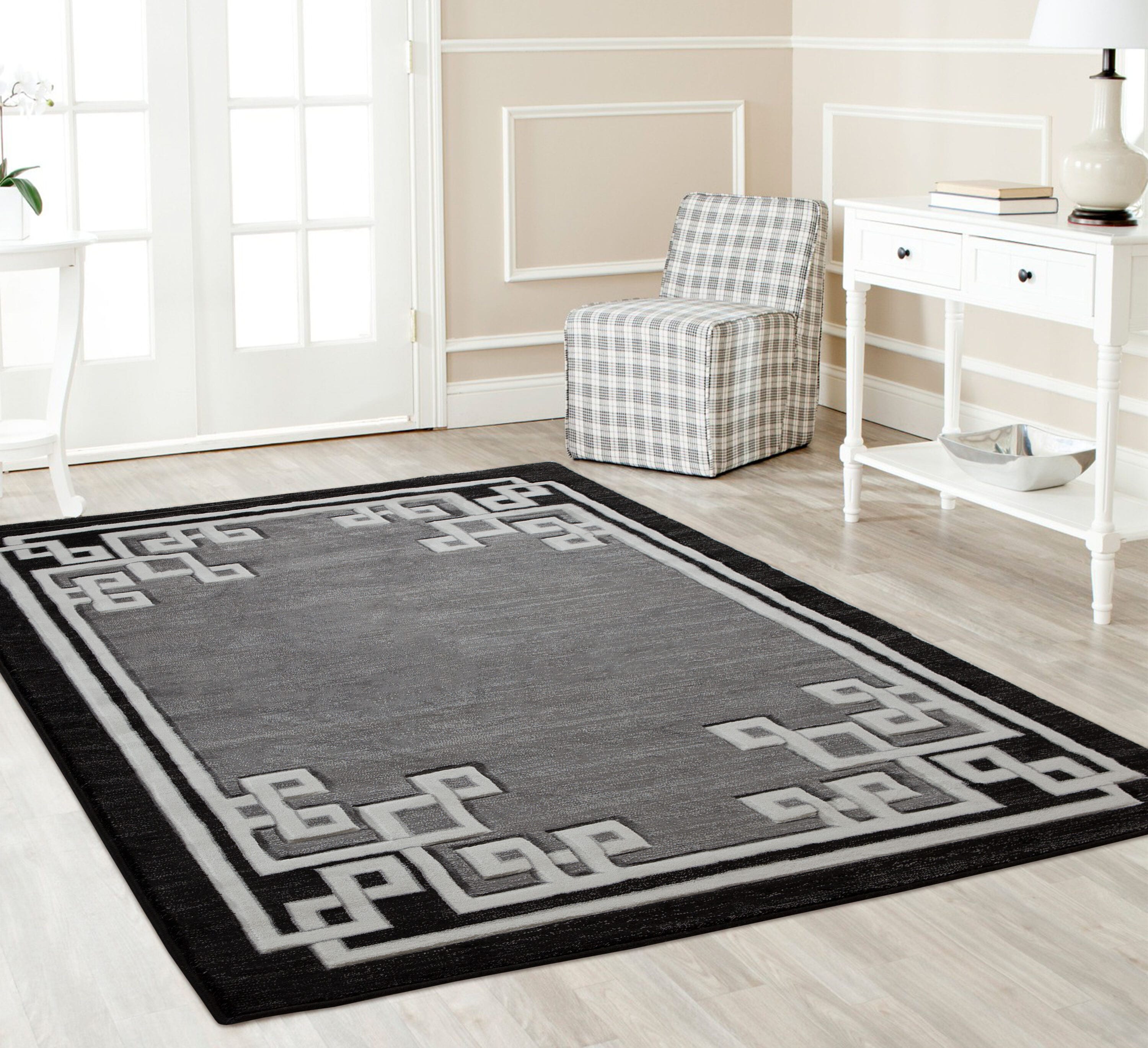 MDA Rugs OR98810 Orelsi 8 x 10 (ft) Polypropylene Black/Gray Rectangular Indoor Abstract Area rug