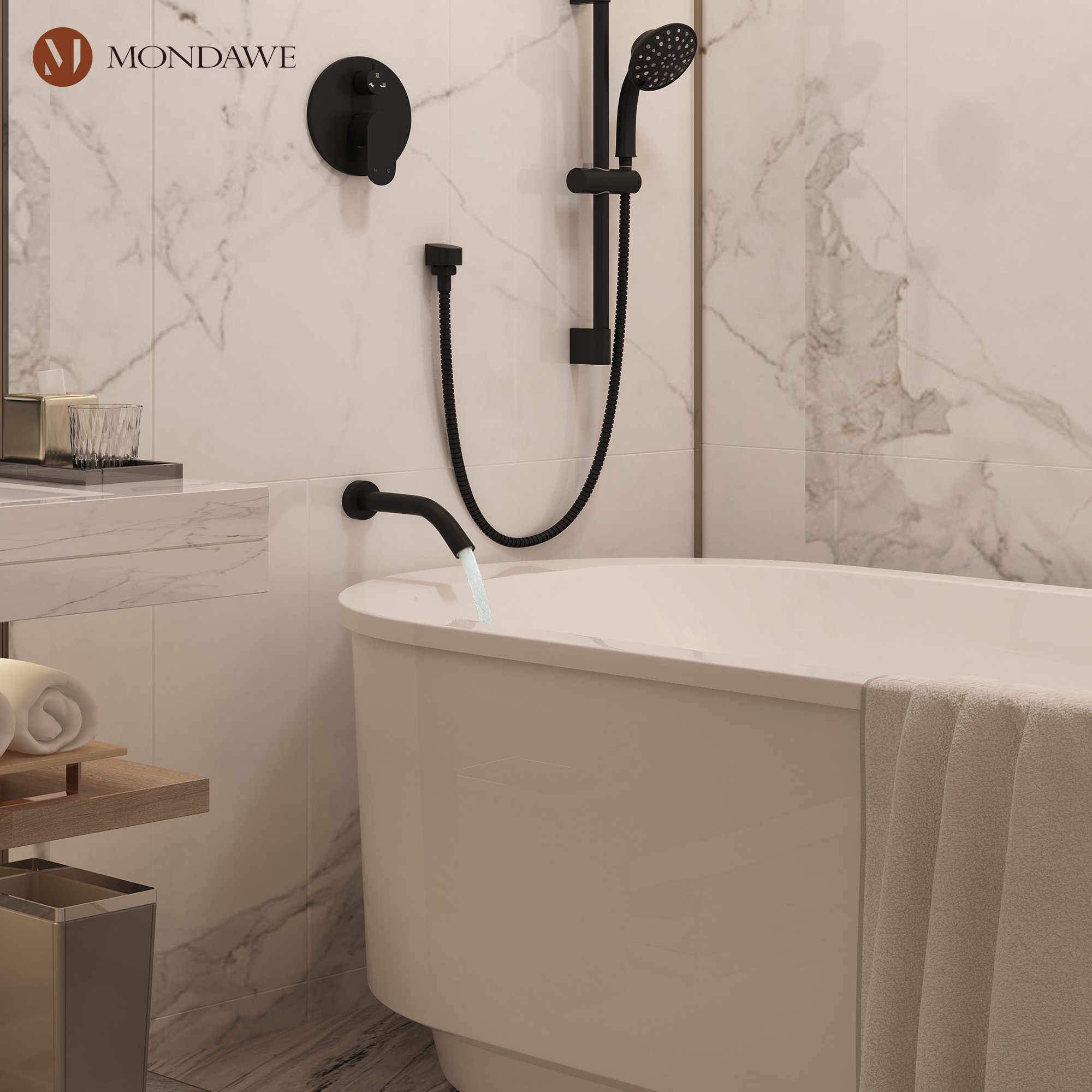 Mondawe MD-A3815-MB3 Showerhead-Bar-Panels - View #5