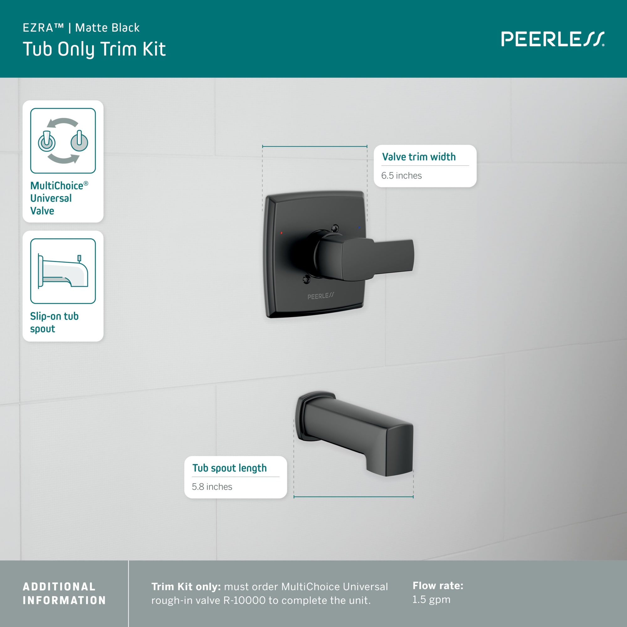 Peerless PTT14171-BL Bath-Shower-Facc - View #3