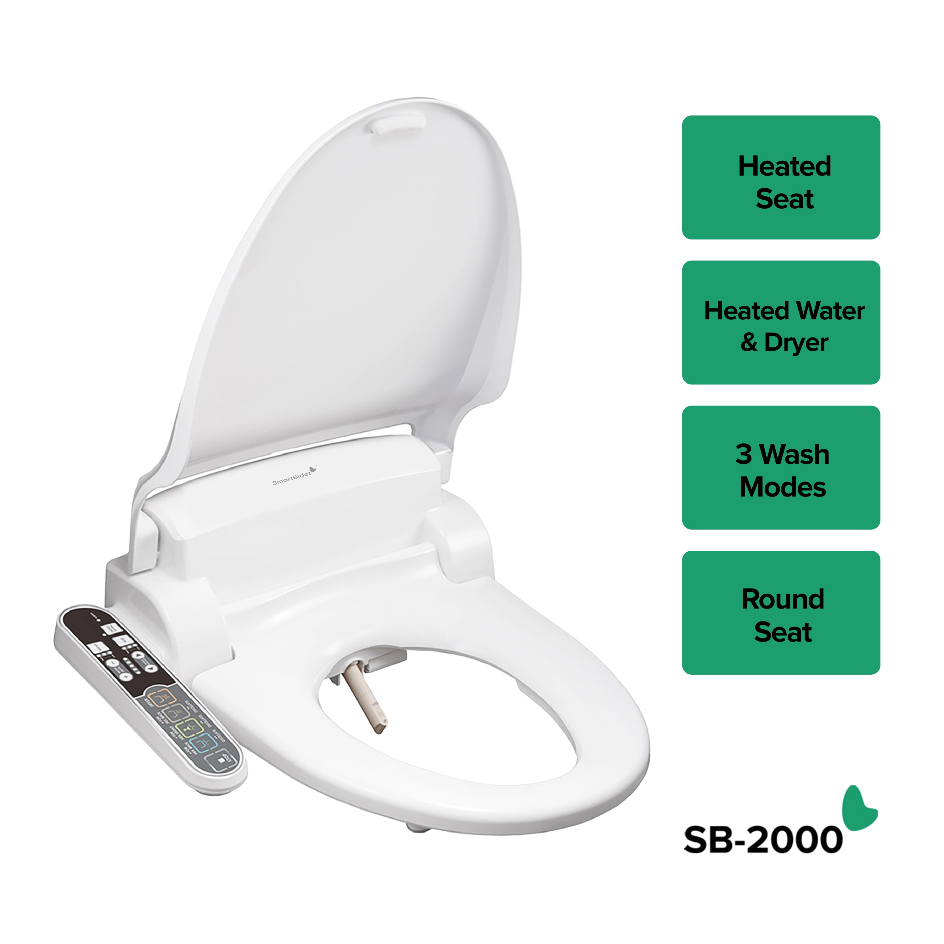 SmartBidet Plastic White Round Soft Close Heated Bidet Toilet Seat in the Toilet department Lowes.com