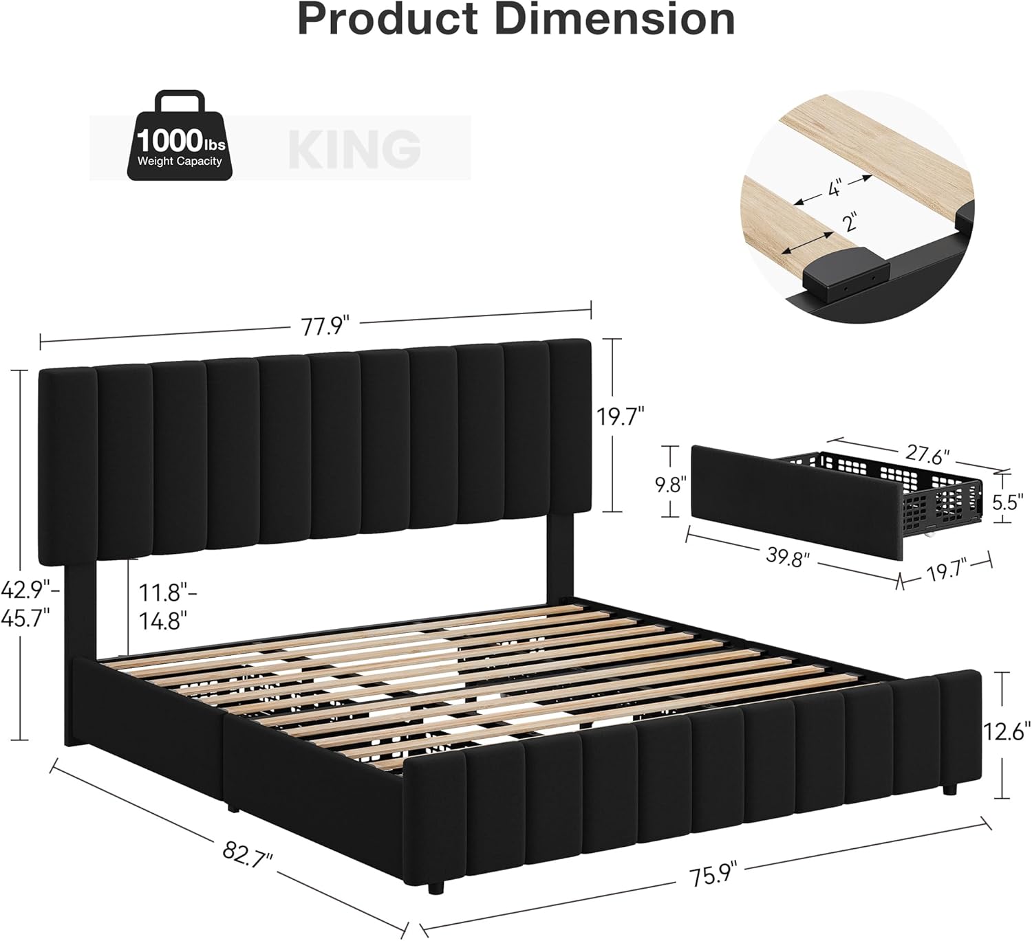 Qeetex LHF-BED-PHO-11ATXLGM beds - View #3