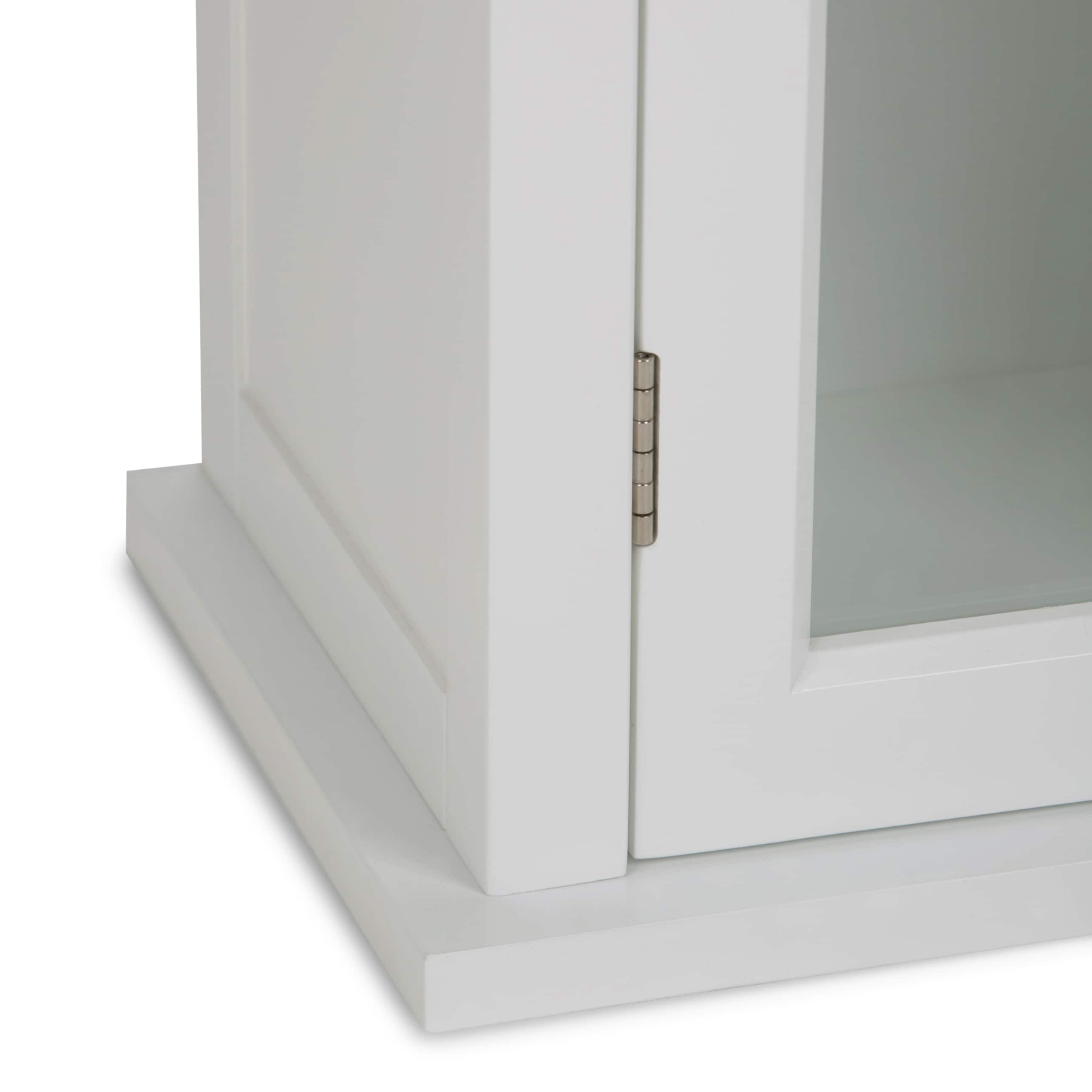 Pure White Rubberwood Single Door Wall Cabinet