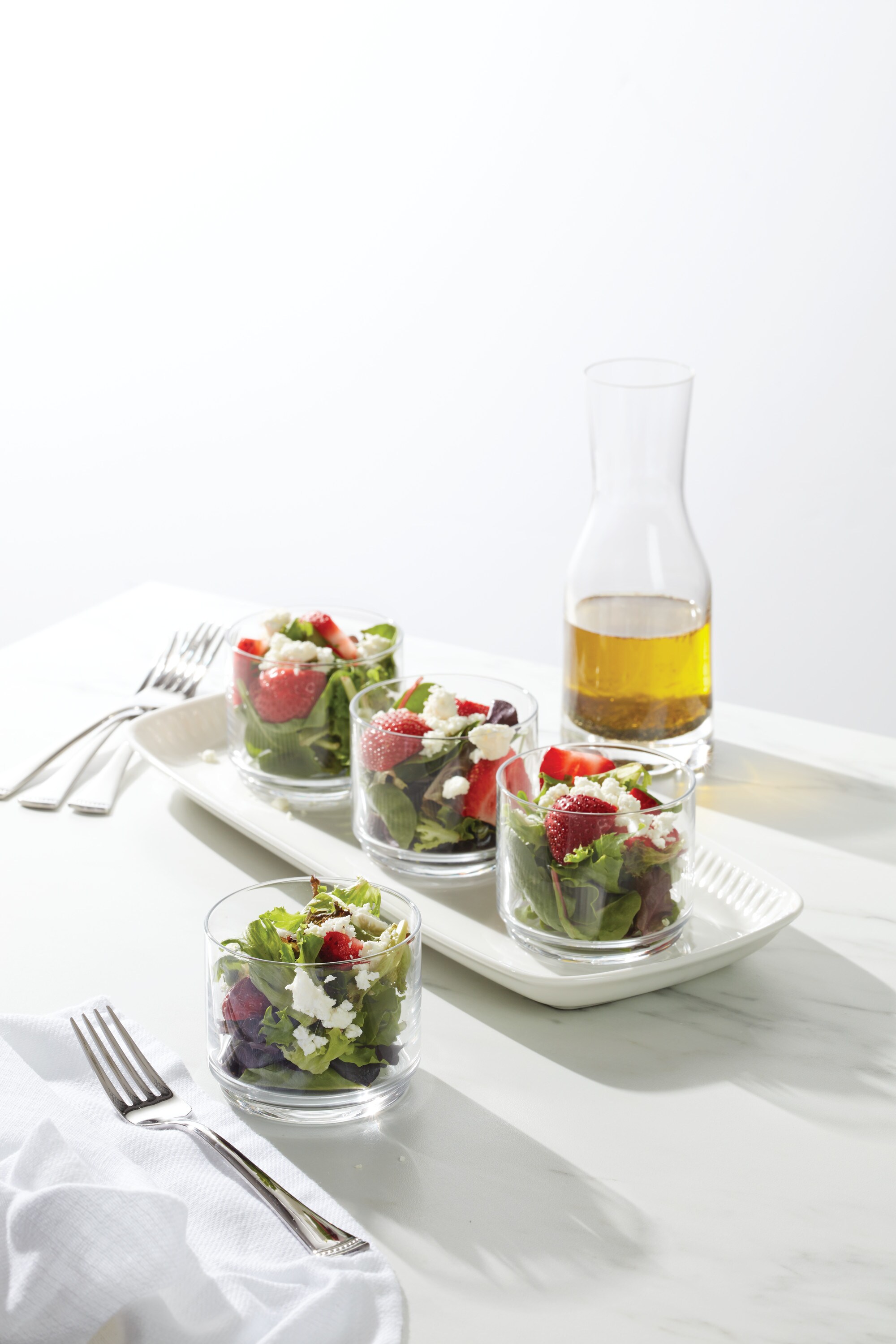 Clear Stackable Short Drinking Glasses Set of Six