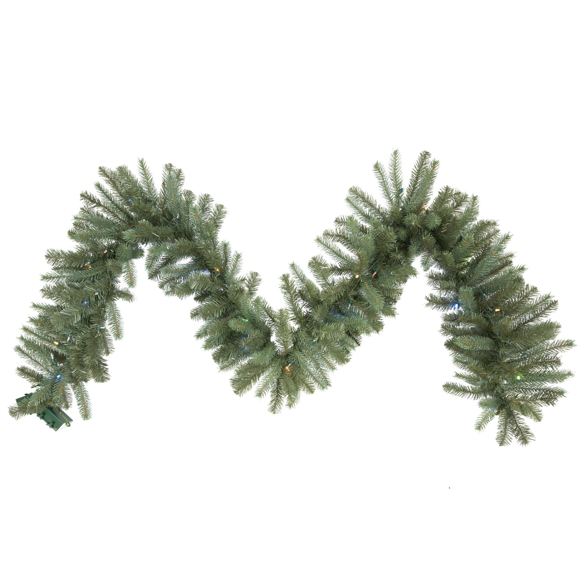 Vickerman A164316LED Indoor Pre-lit Electrical Outlet 9-ft Artificial Garland with Multicolor LED Lights