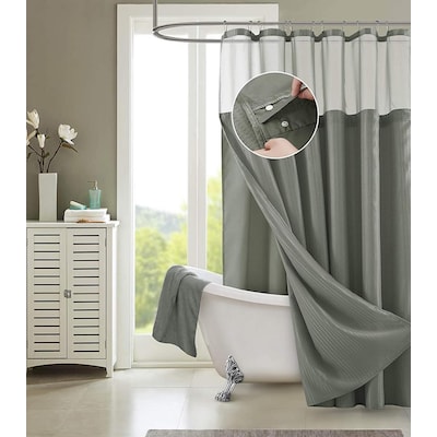 Polyester Gray Solid Shower Curtain, Why Do Hotels Use Cloth Shower Curtains
