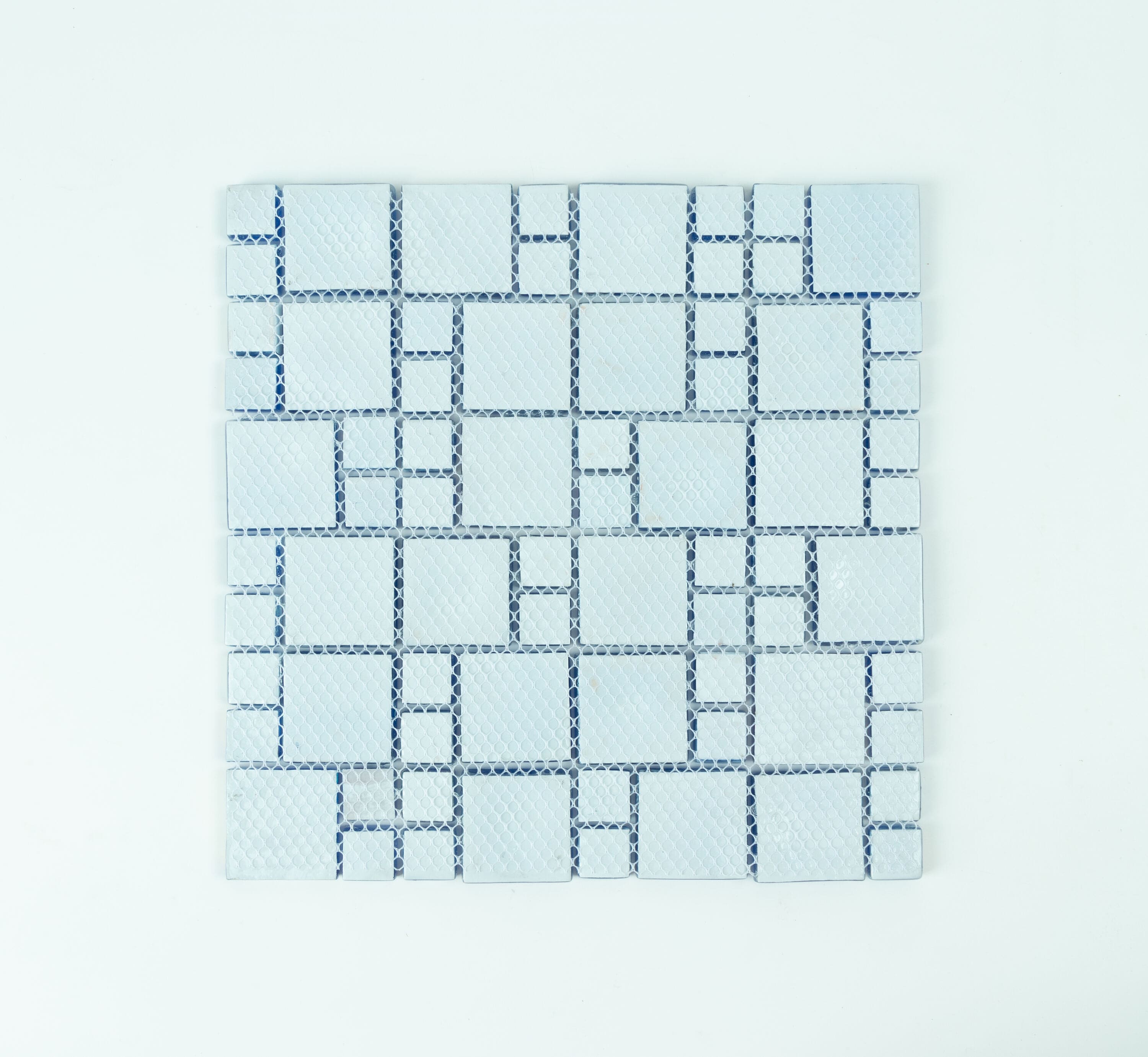 Ocean Bay Blue Iridescent Glass Mosaic Wall Tile