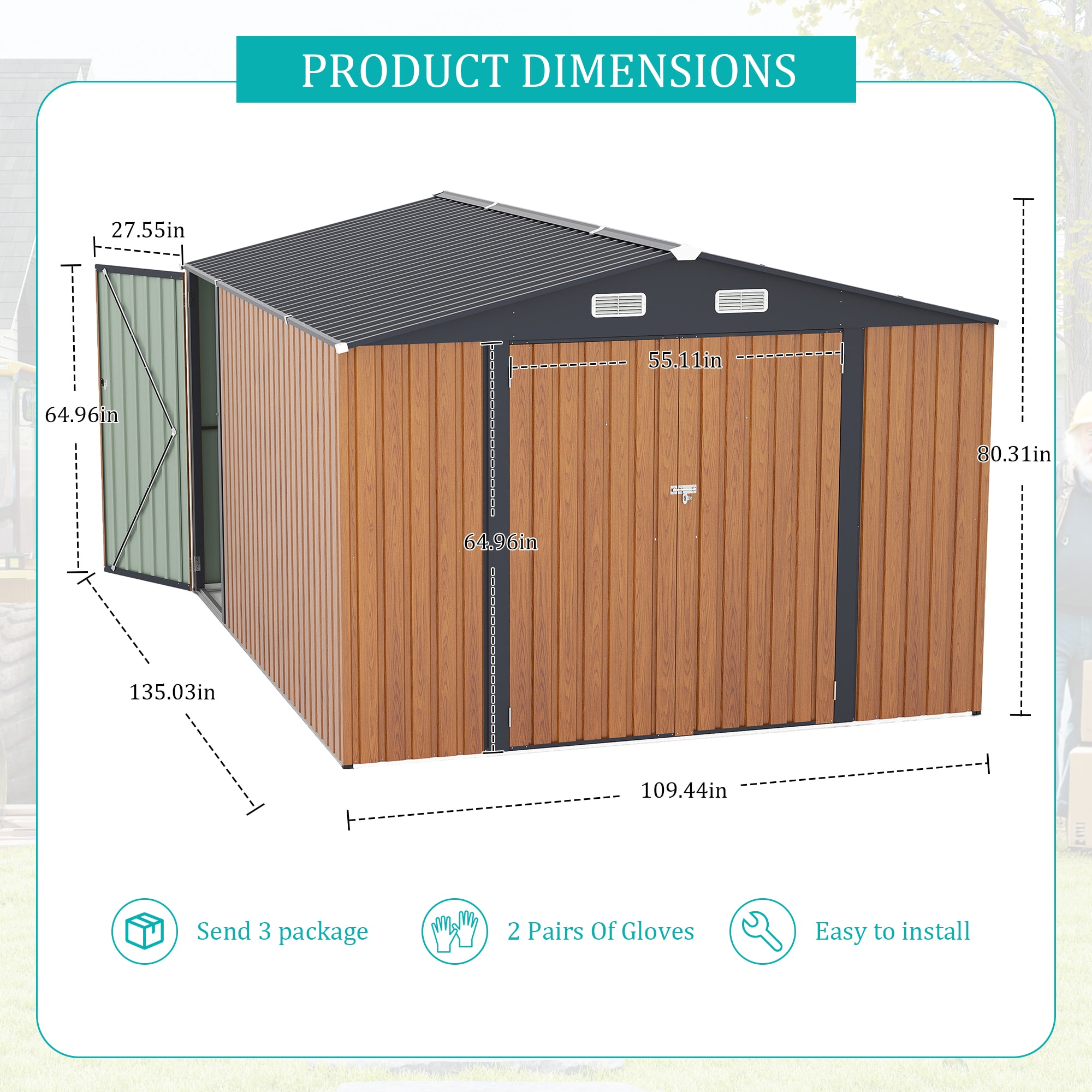 Mondawe MD-W291100004 Metal-Storage-Buildings-Sheds - View #8
