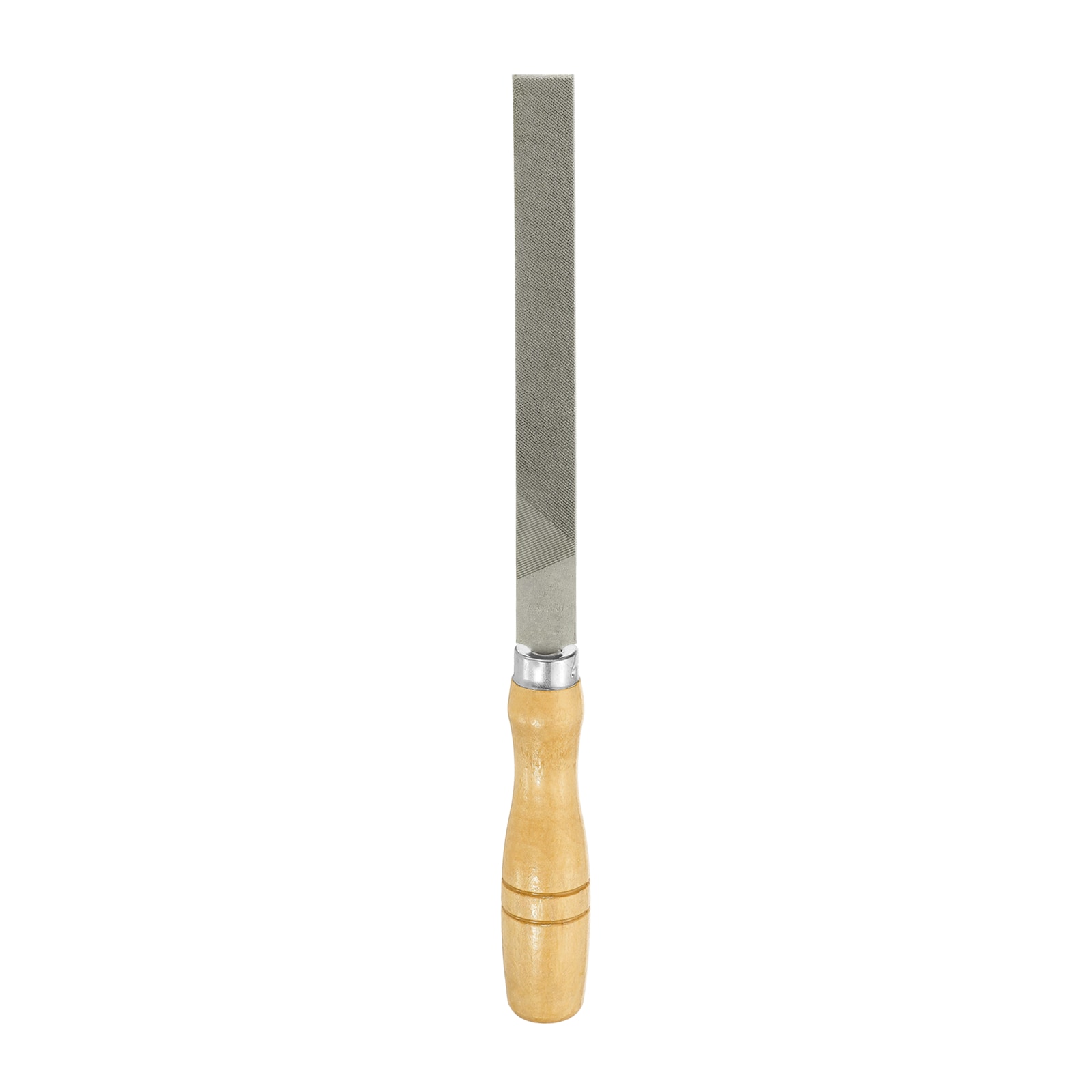 Harfington Flat Medium Cut File 6 Inch Double Cut Teeth High Carbon Steel Hand Rasp File with Wood Handle for Metal Wood Deburring Removing