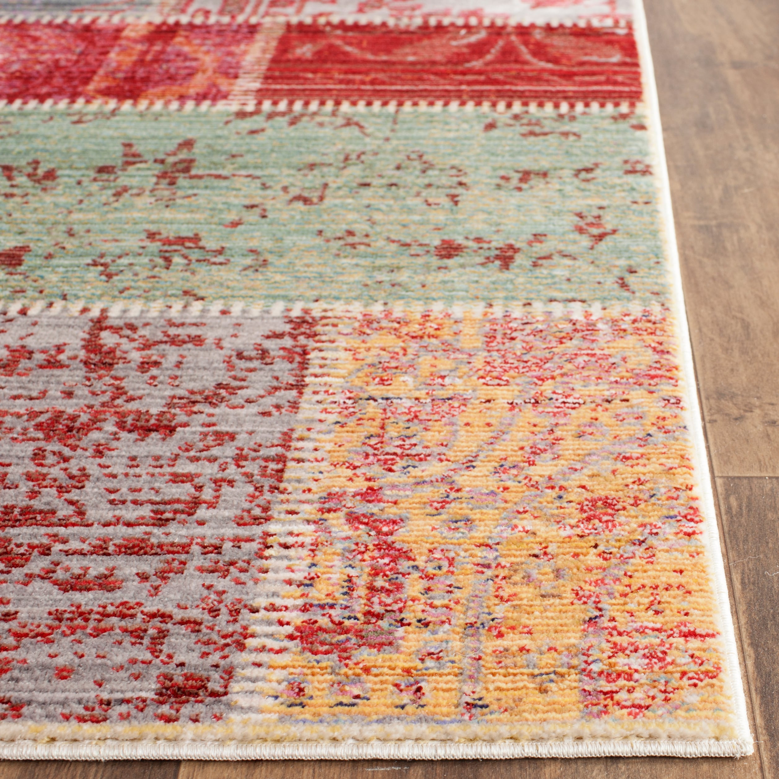 Multicolor Patchwork 4' x 6' Synthetic Area Rug