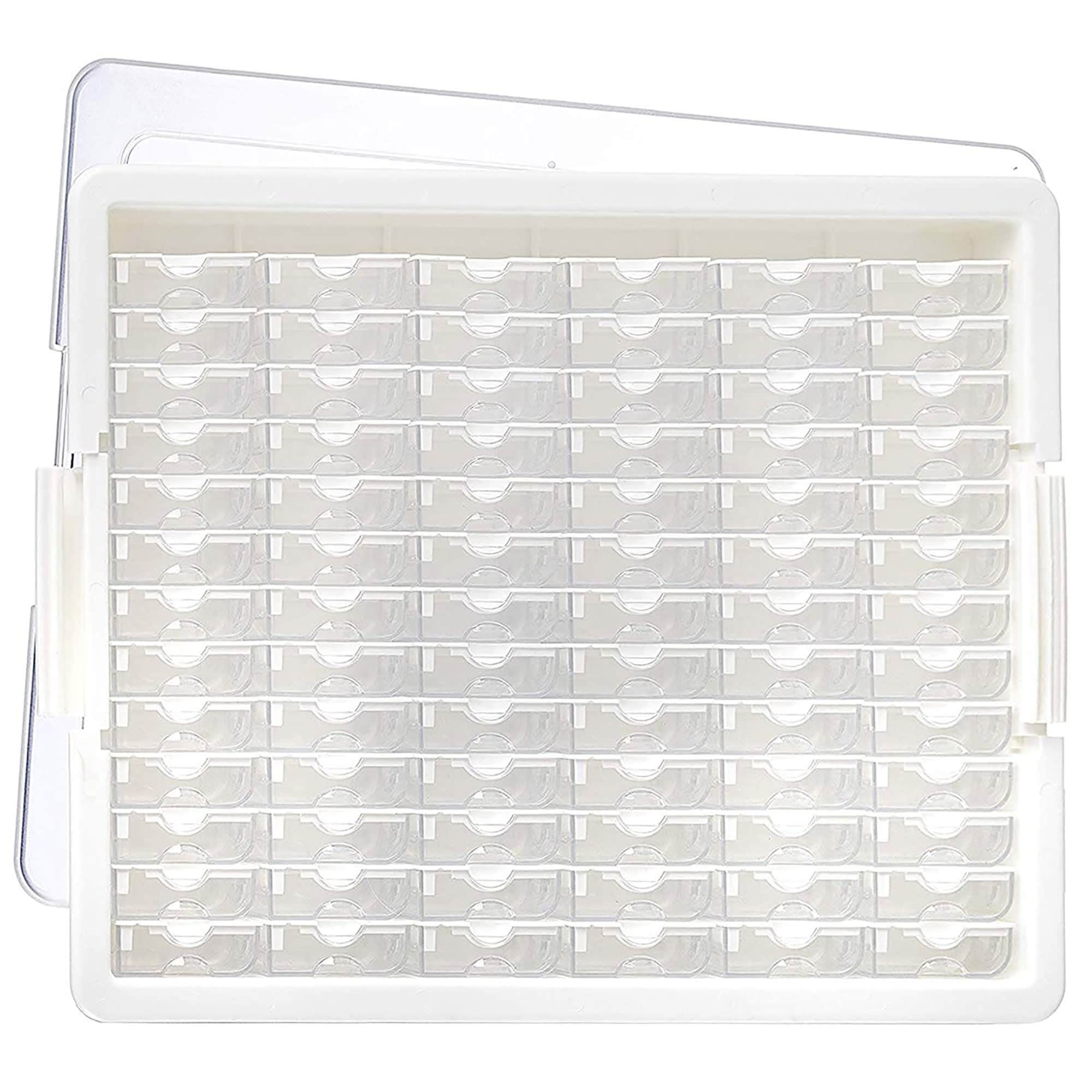 Bead Storage Solutions 216922 Elizabeth Ward Plastic Storage Tray and Bead Organizer with 78 Containers of Various Sizes Tray and Lid for Beads Clear