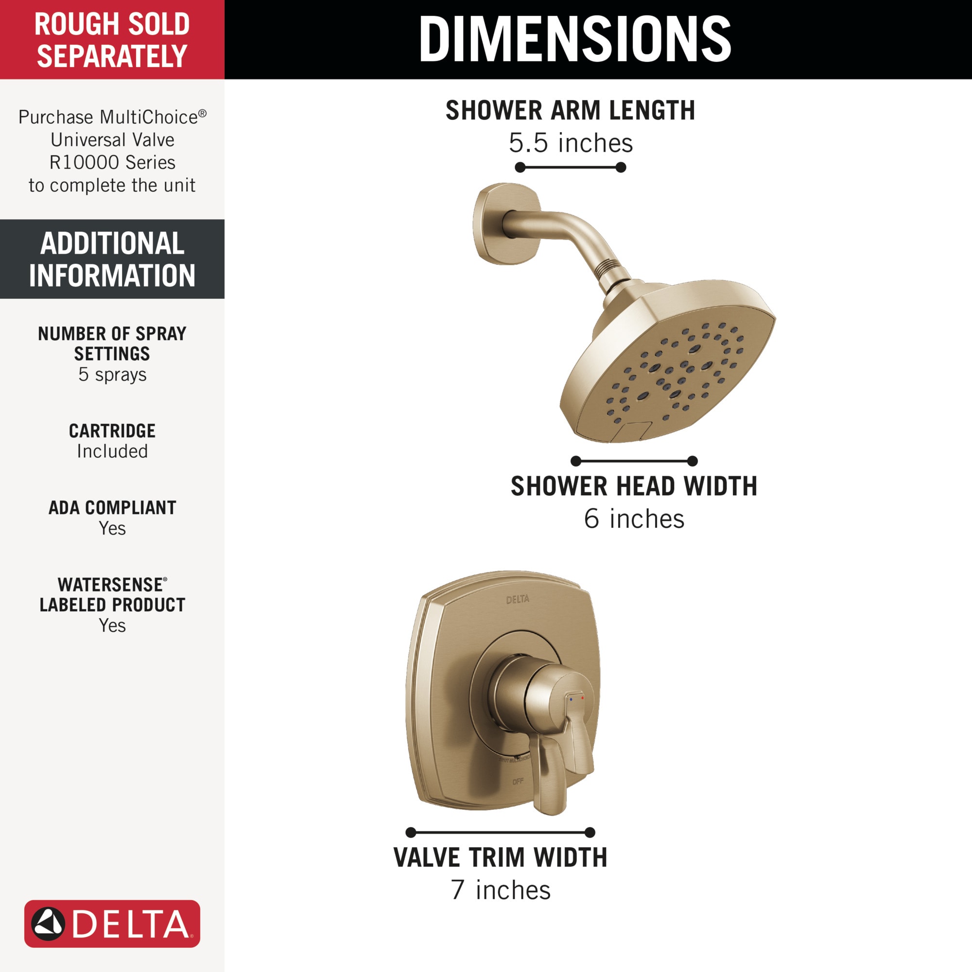 Delta T17276-CZ-PR Tub-Shower-Faucets - View #4