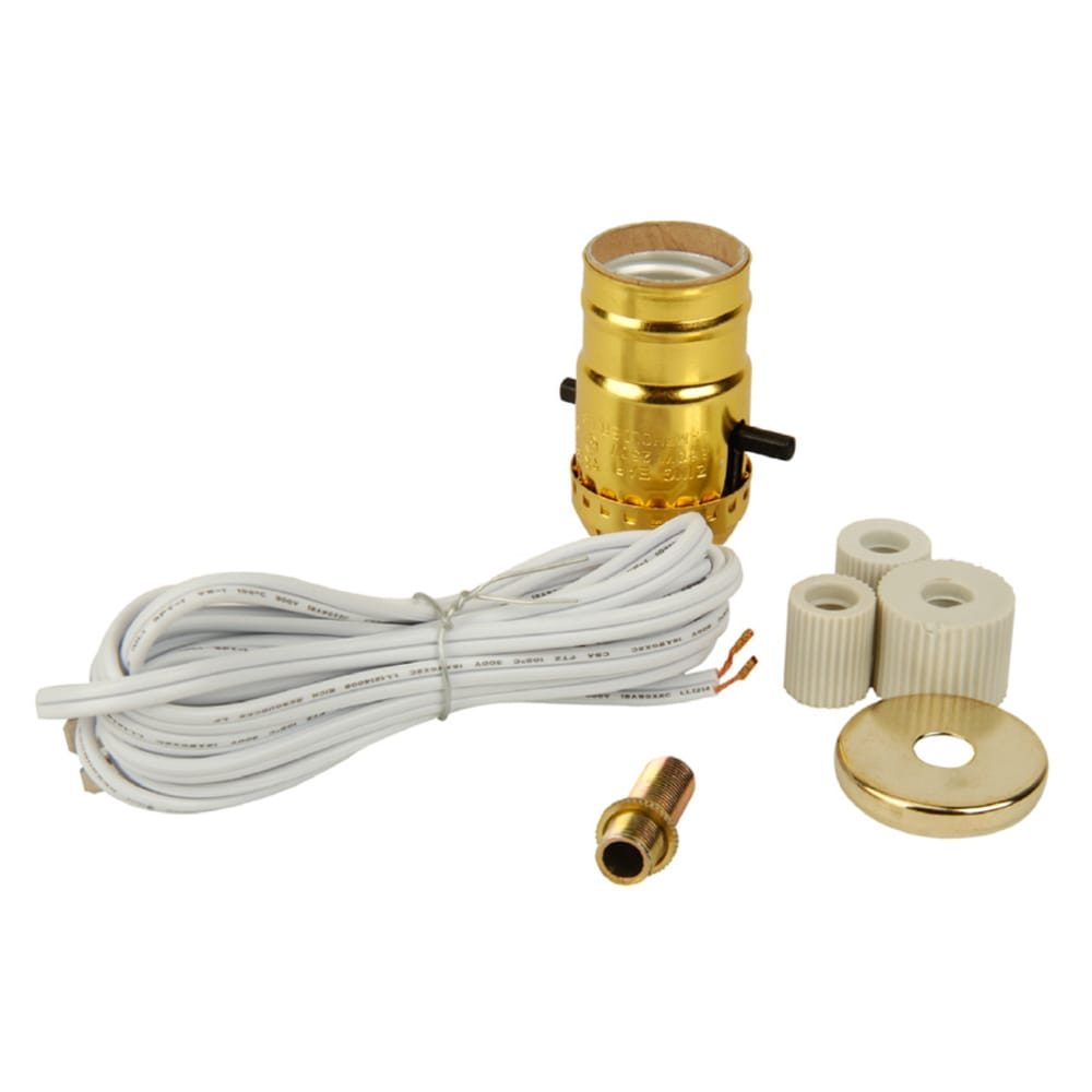 Brass DIY Make-a-Lamp Bottle Adaptor Kit