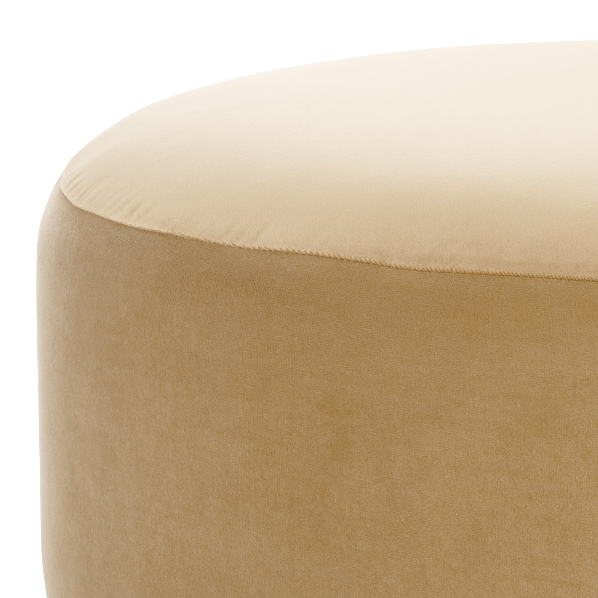 Safavieh Naref Modern Tan Velvet Round Ottoman in the Ottomans & Poufs ...