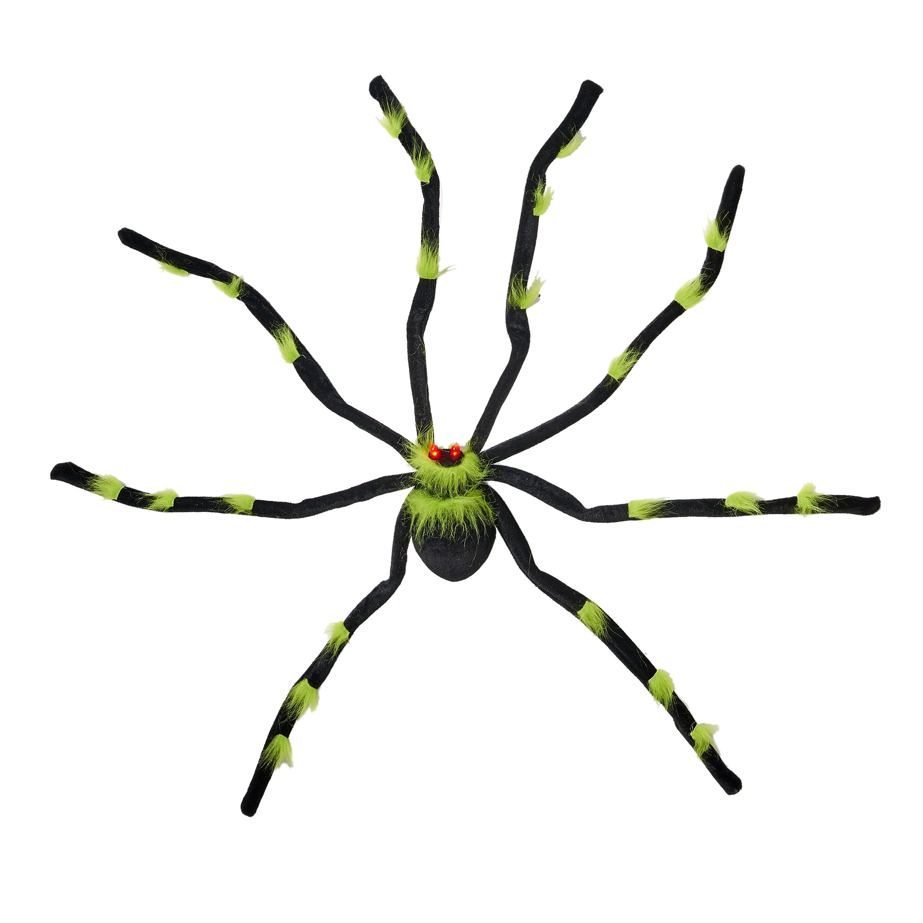 black tarantula on orange web base Halloween Spider candles 