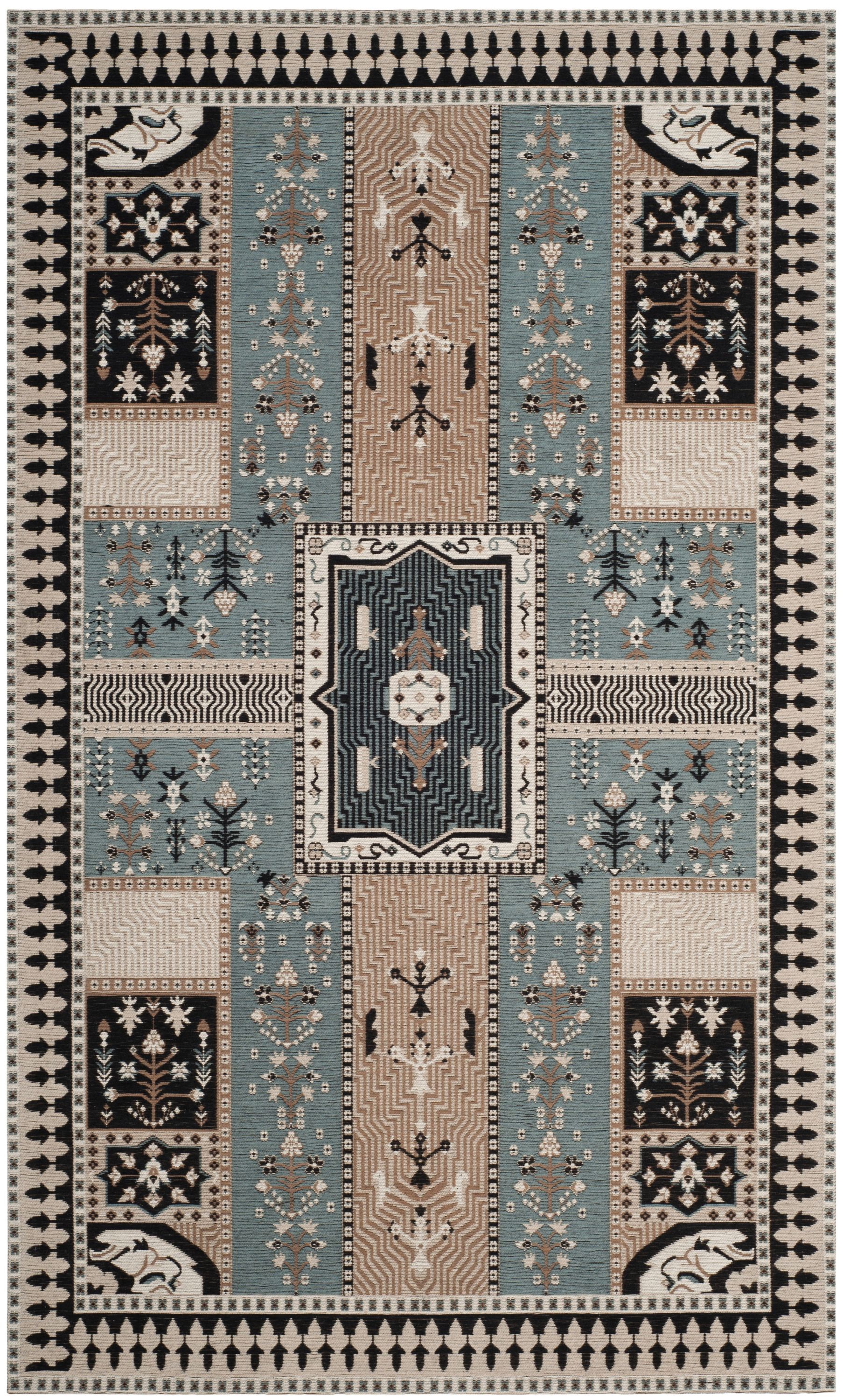 Safavieh CLV512B-5 Classic Vintage Tomaso 5 x 8 (ft) Loomed Cotton Slate/Beige Rectangular Indoor Geometric Bohemian/Eclectic Area rug