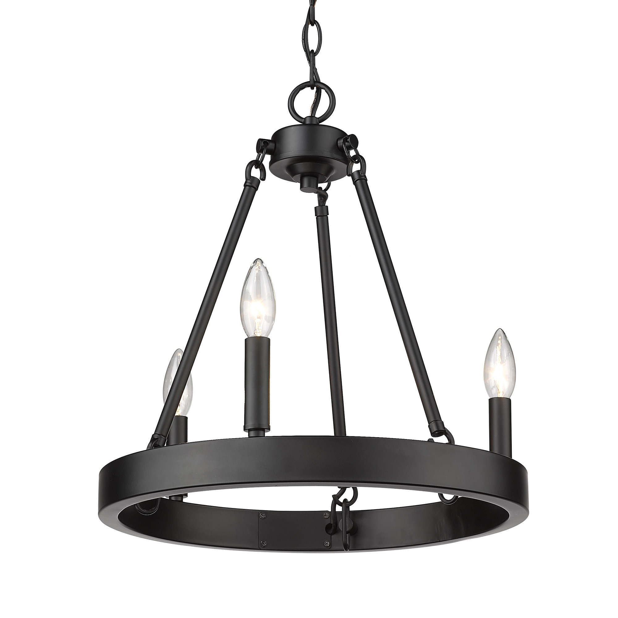 Golden Lighting 1017-3 BLK Alastair 3 -Light Matte Black Transitional For Use in Dining Rooms, Foyers, Living Rooms Chandelier