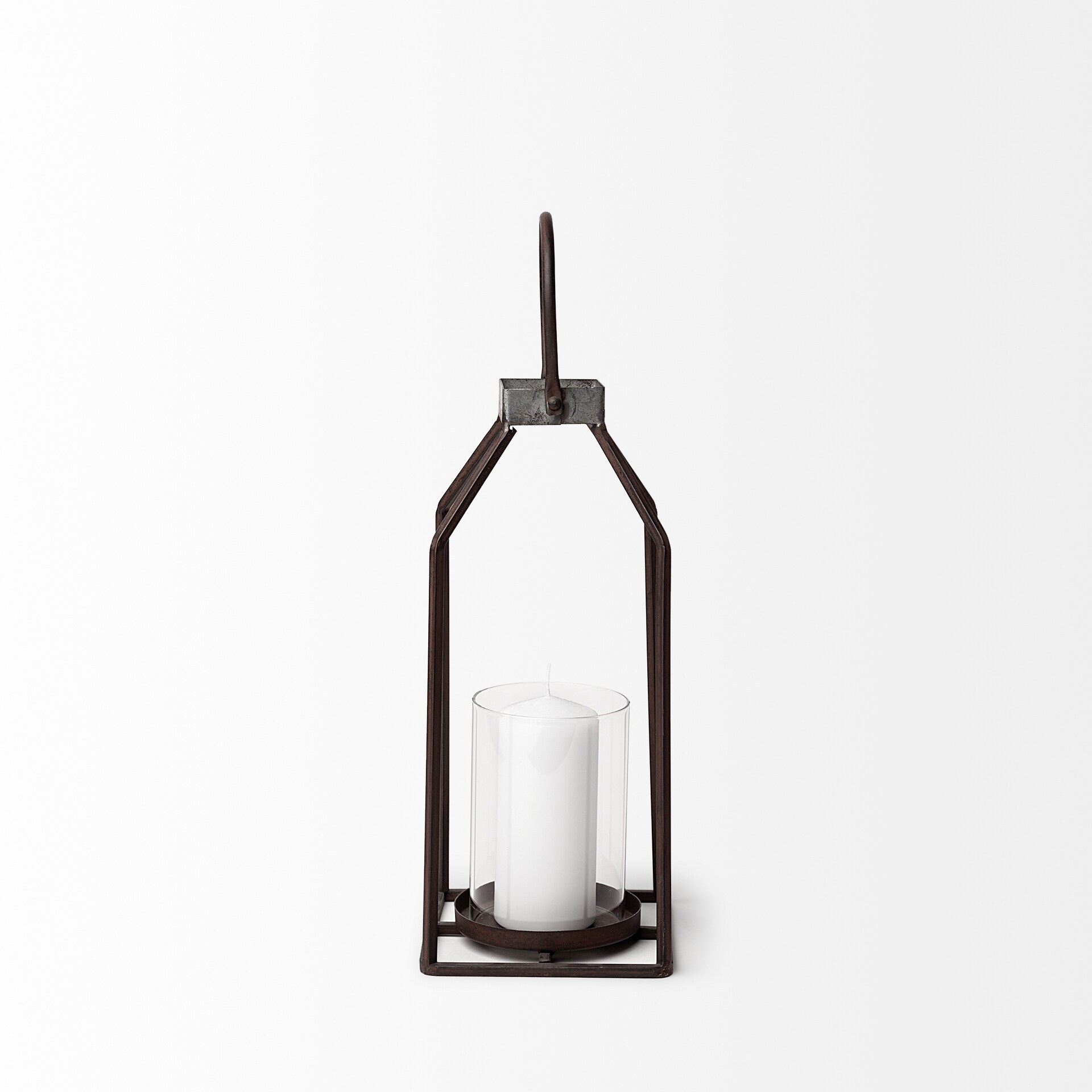 Rustic Wood Hanging Hurricane Candle Lantern, 16''
