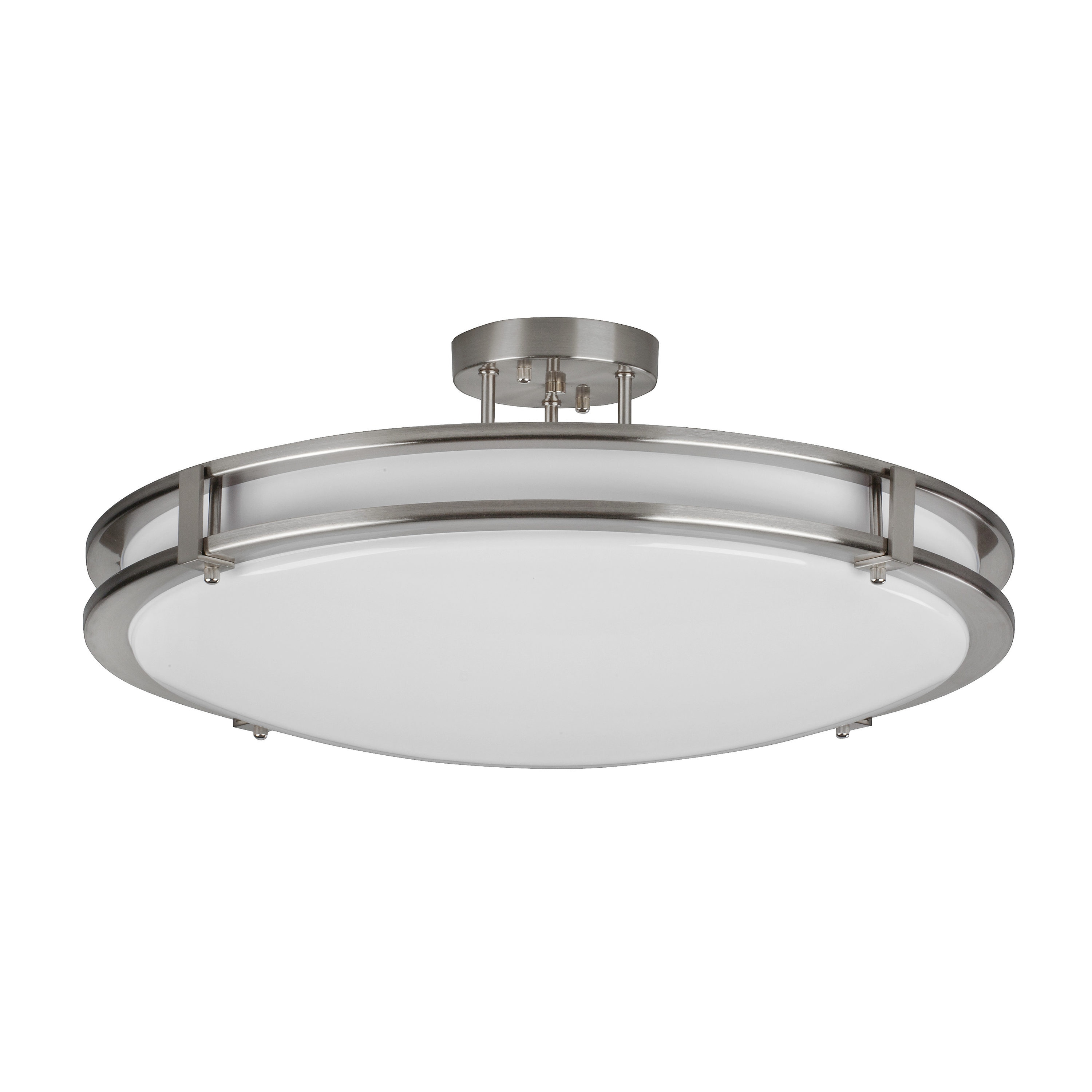 AFX CAC243100LAJD1 Carlisle 1 -Light 24-in Satin Nickel Integrated LED Semi Flush Mount Light