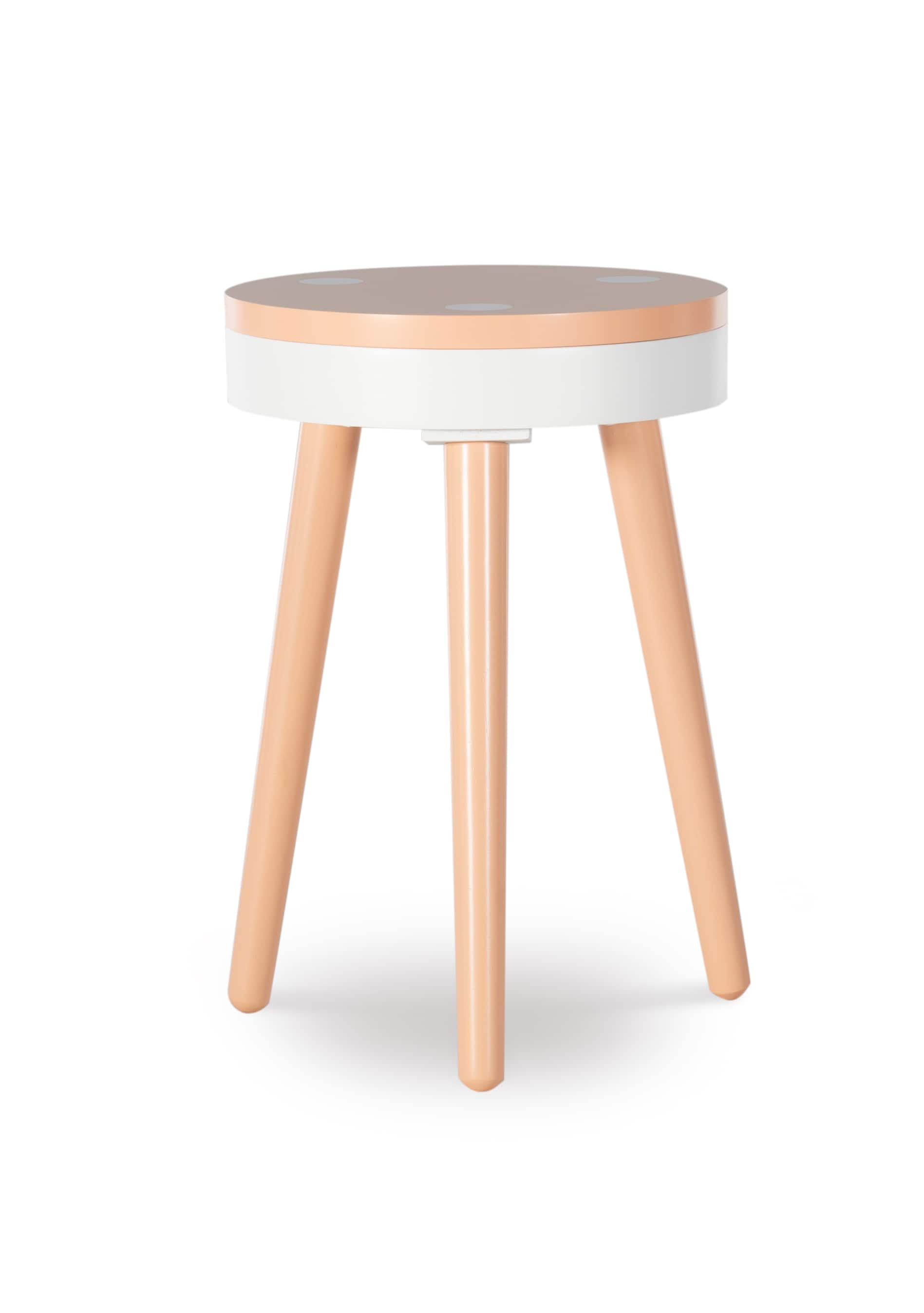 Powell PWLS645 15-in W x 23-in H Orange Wood Round Modern End Table Assembly Required
