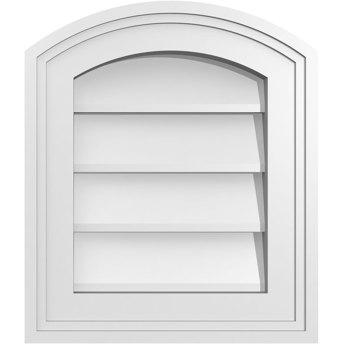 Ekena Millwork GVPAR12X1402SN 12-Inches x 14-Inches Off-white Round top PVC Gable Louver Vent