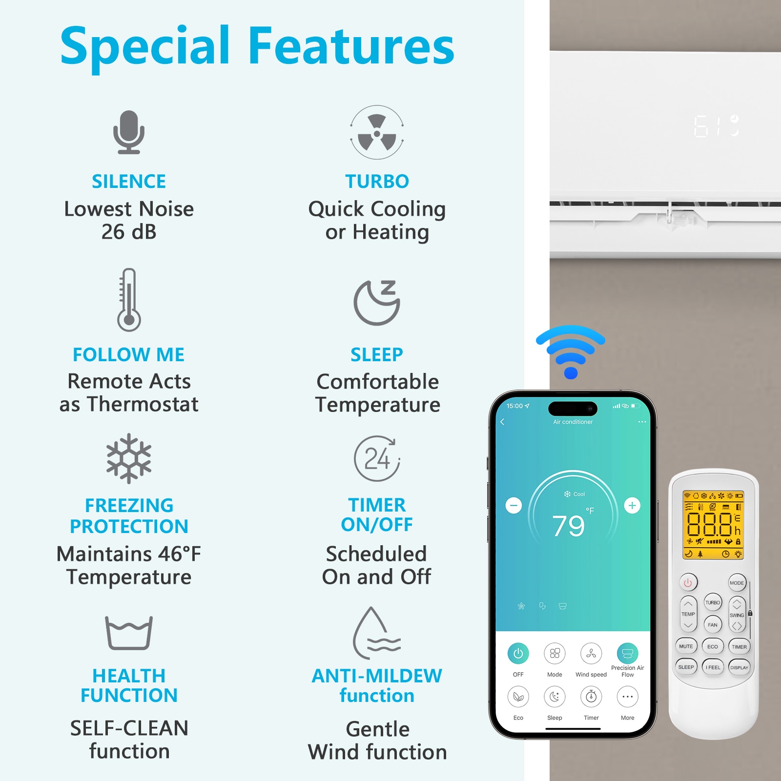 Winado Air Conditioners Single Zone 9000-BTU 19 SEER Ductless Mini Split Air Conditioner Heat Pump Included with 16-ft Line Set 115-Volt LO1G46000595+596 Sansujyuku sansujyuku.com