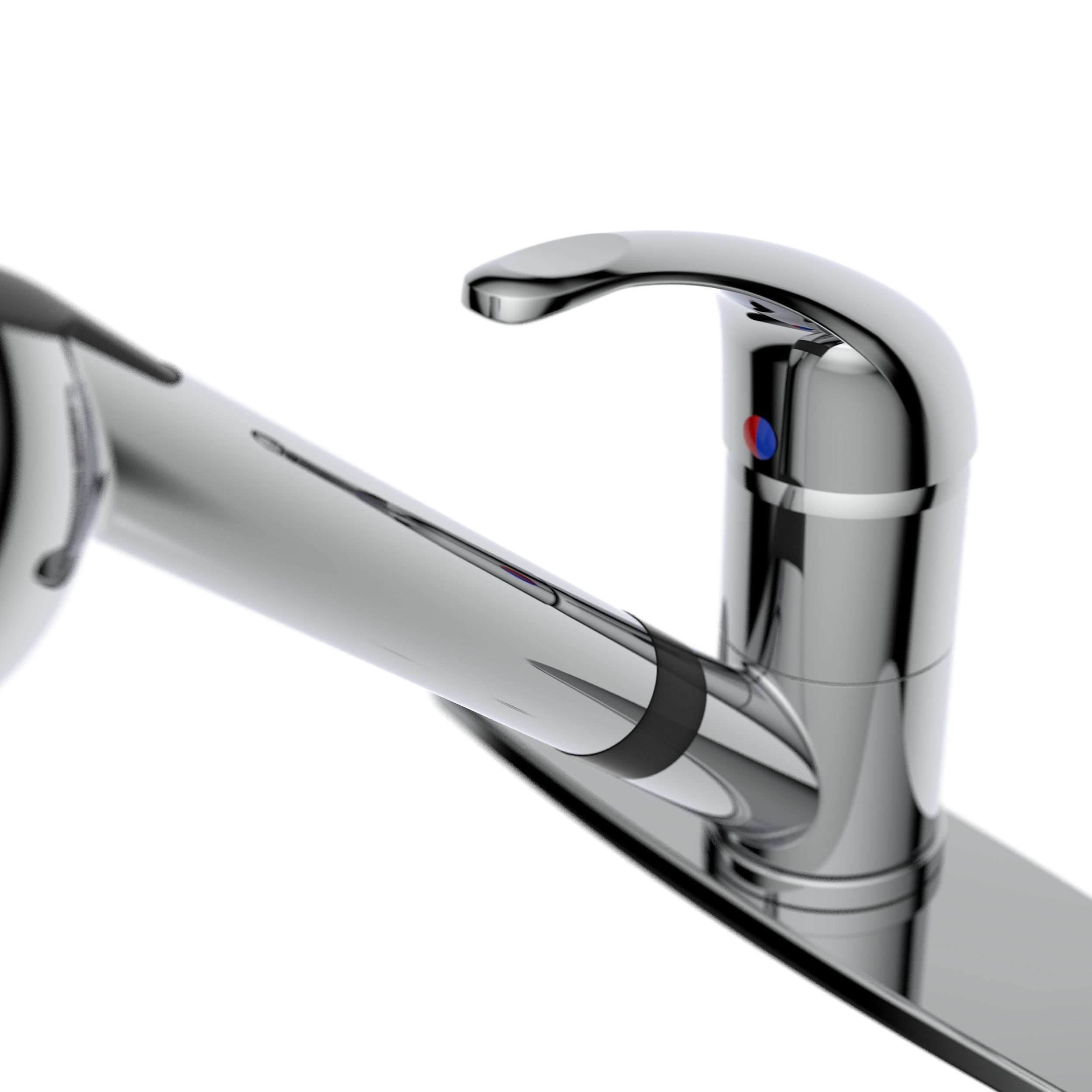 Polished Chrome Single Handle Pull-Out Kitchen Faucet with Sprayer