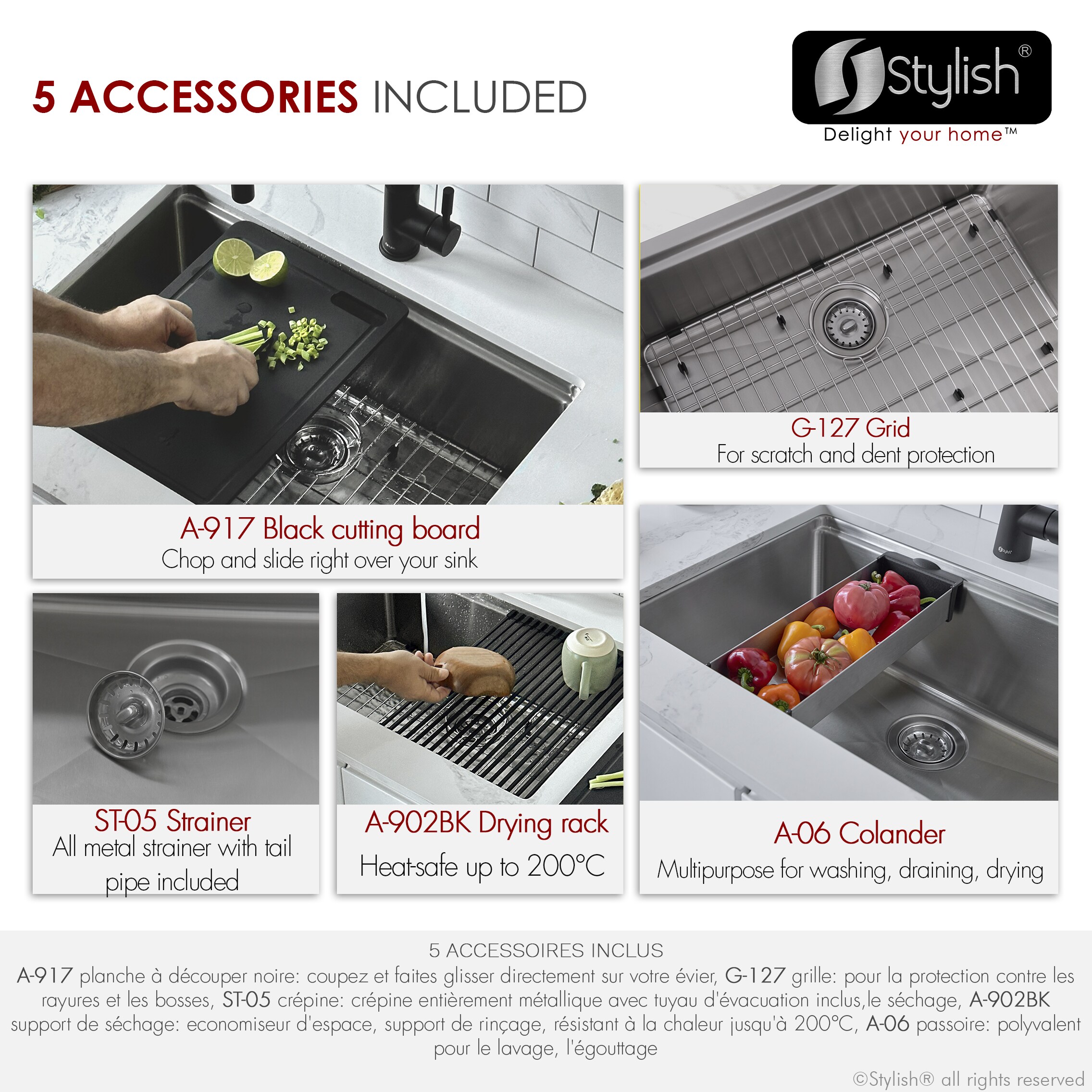 Stylish S-127W Kitchen-Sinks - View #10