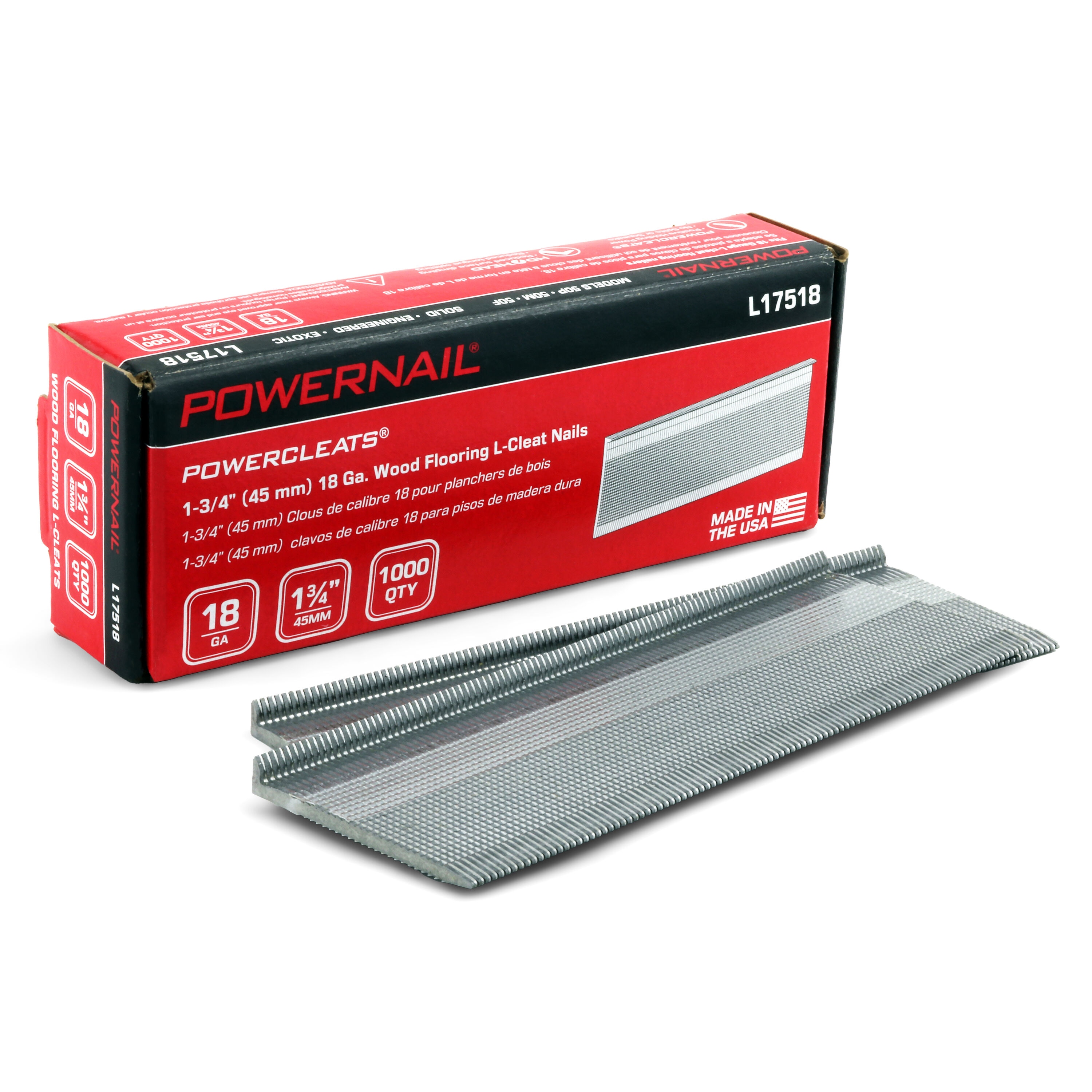 Powernail L17518 1-3/4-in 18 -Gauge Alloy Barbed Shank Adhesive Collated Flooring Nails Box