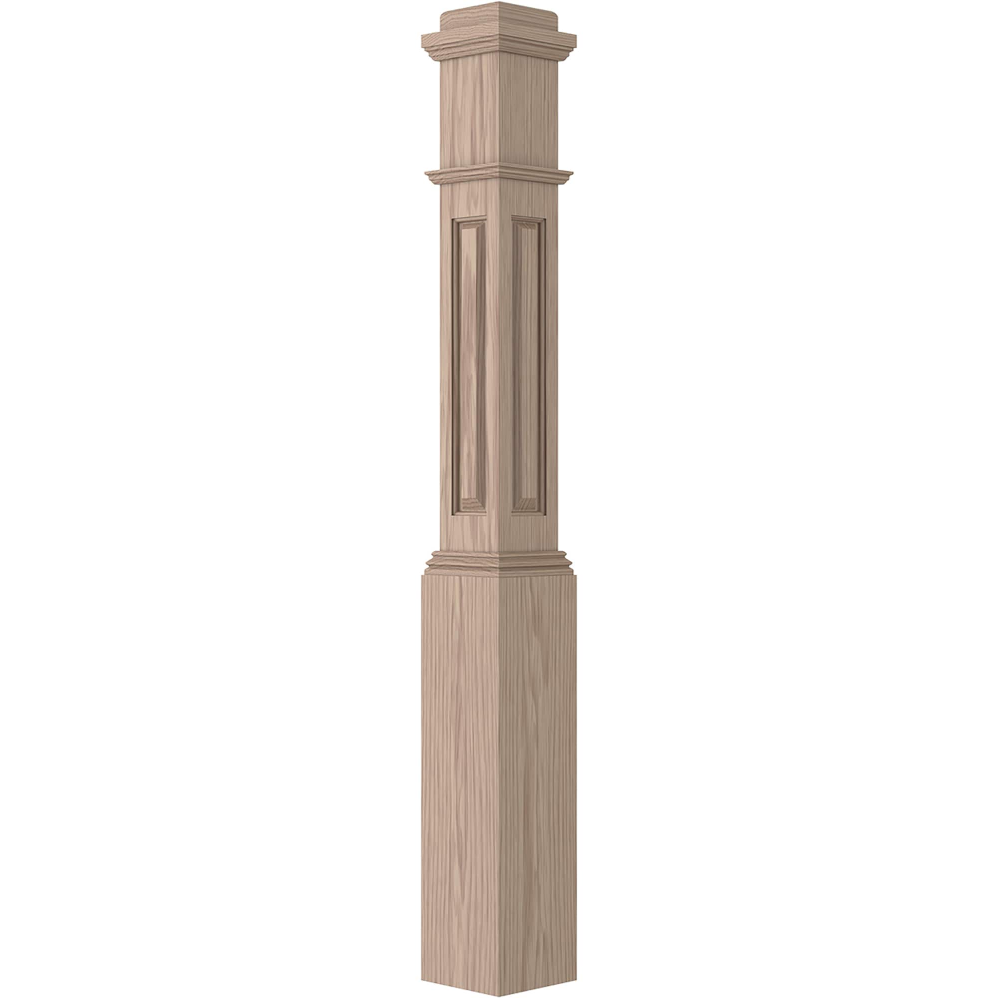 L.J. Smith Stair Systems LJRA-4091-HK 6.25-in x 55-in Unfinished Hickory Universal Stair Newel Post
