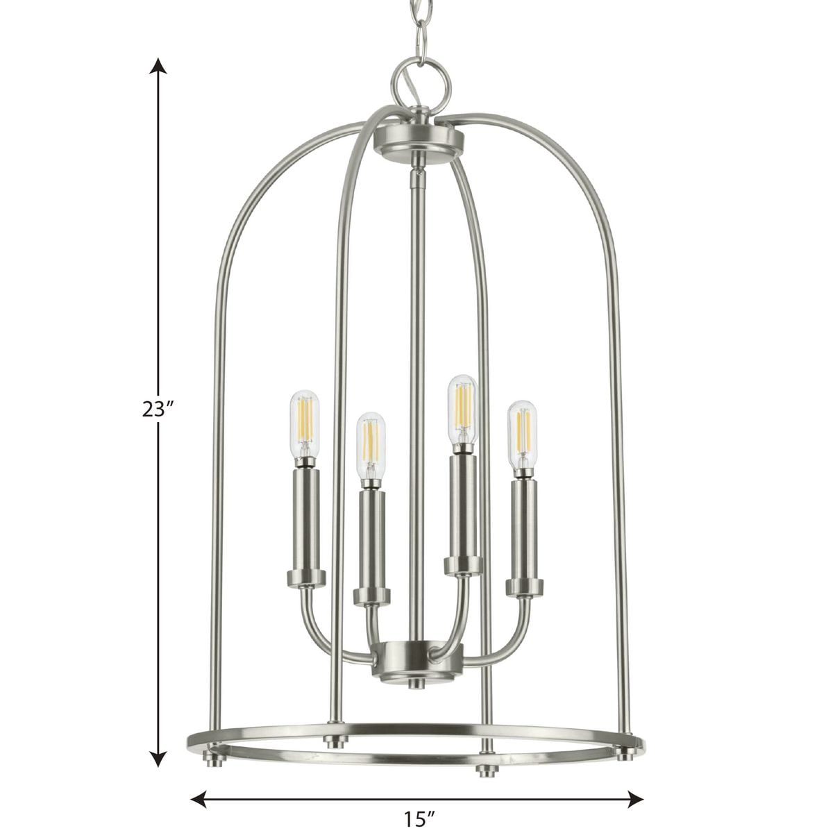 Leyden Brushed Nickel 4-Light Farmhouse Foyer Pendant