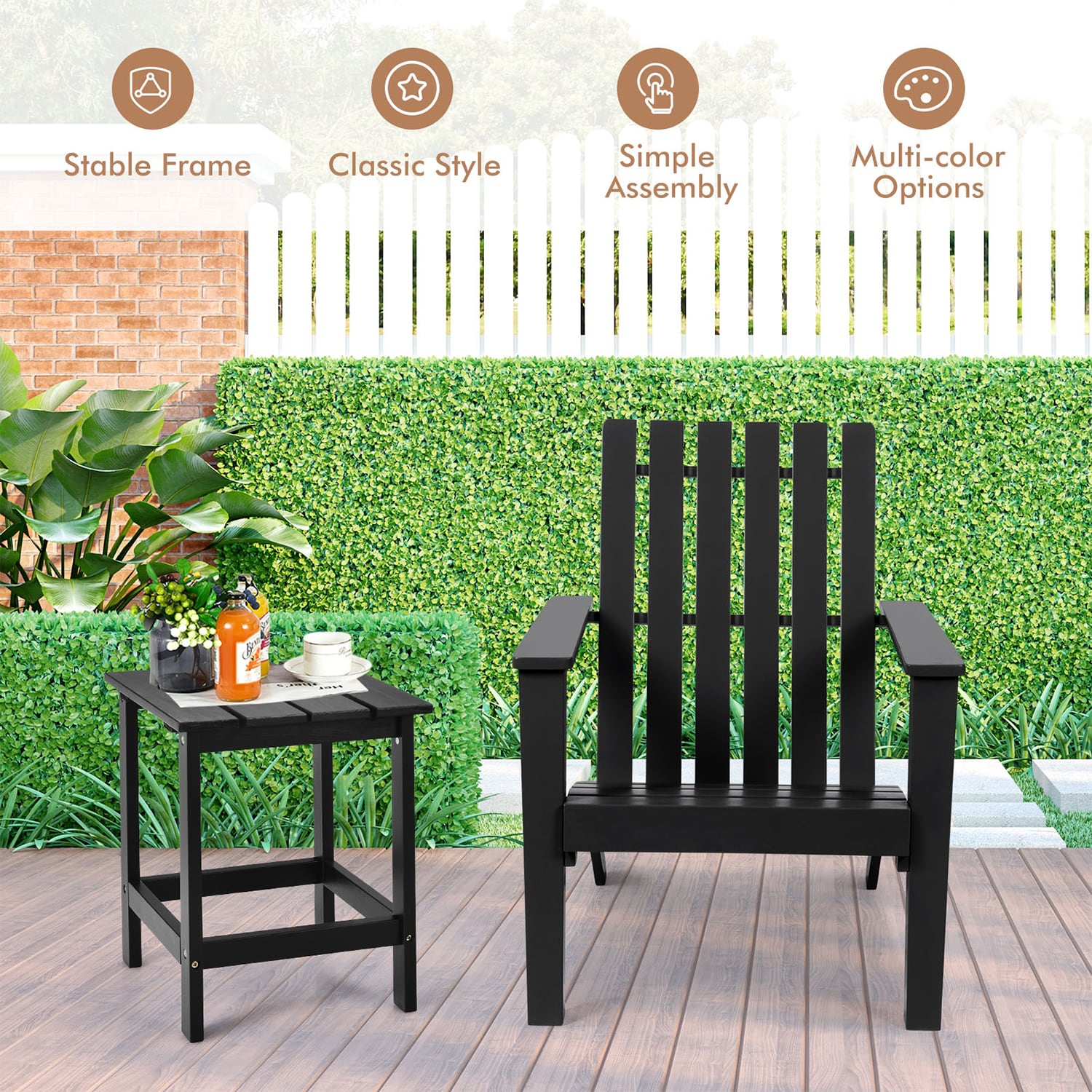 WELLFOR DOZ70602BK Patio-Chairs - View #4