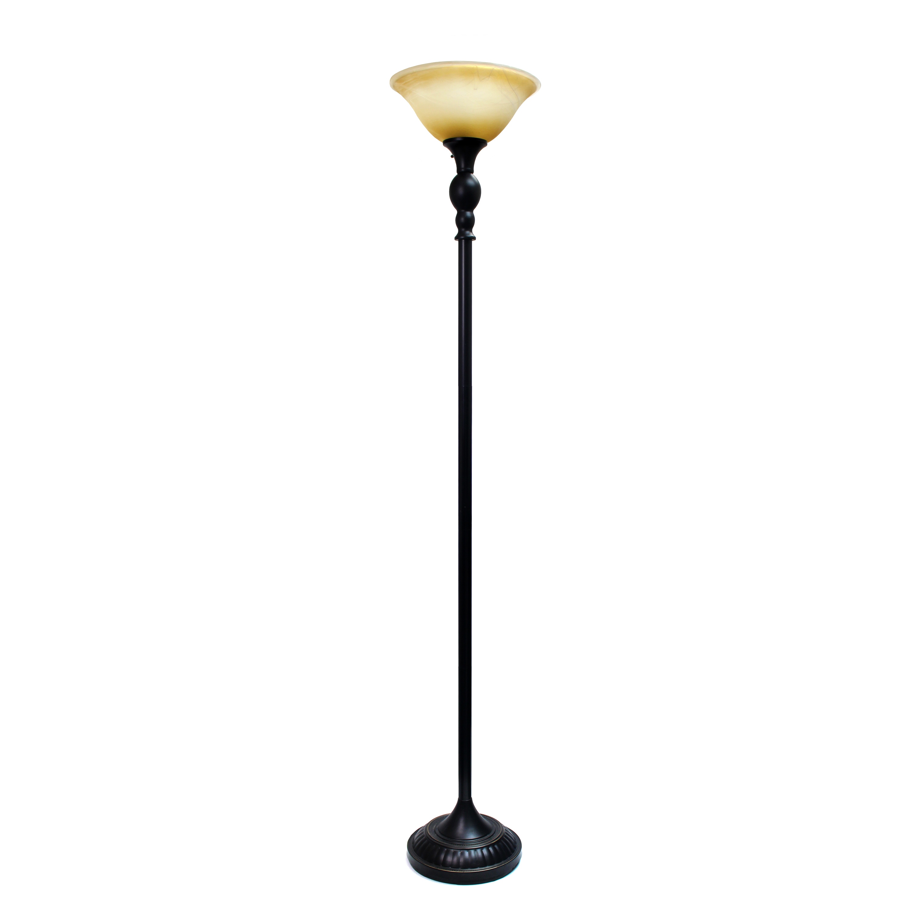 Lalia Home LHF-3001-RZ Classix 71-in Restoration Bronze Torchiere Floor Lamp with Glass Shade