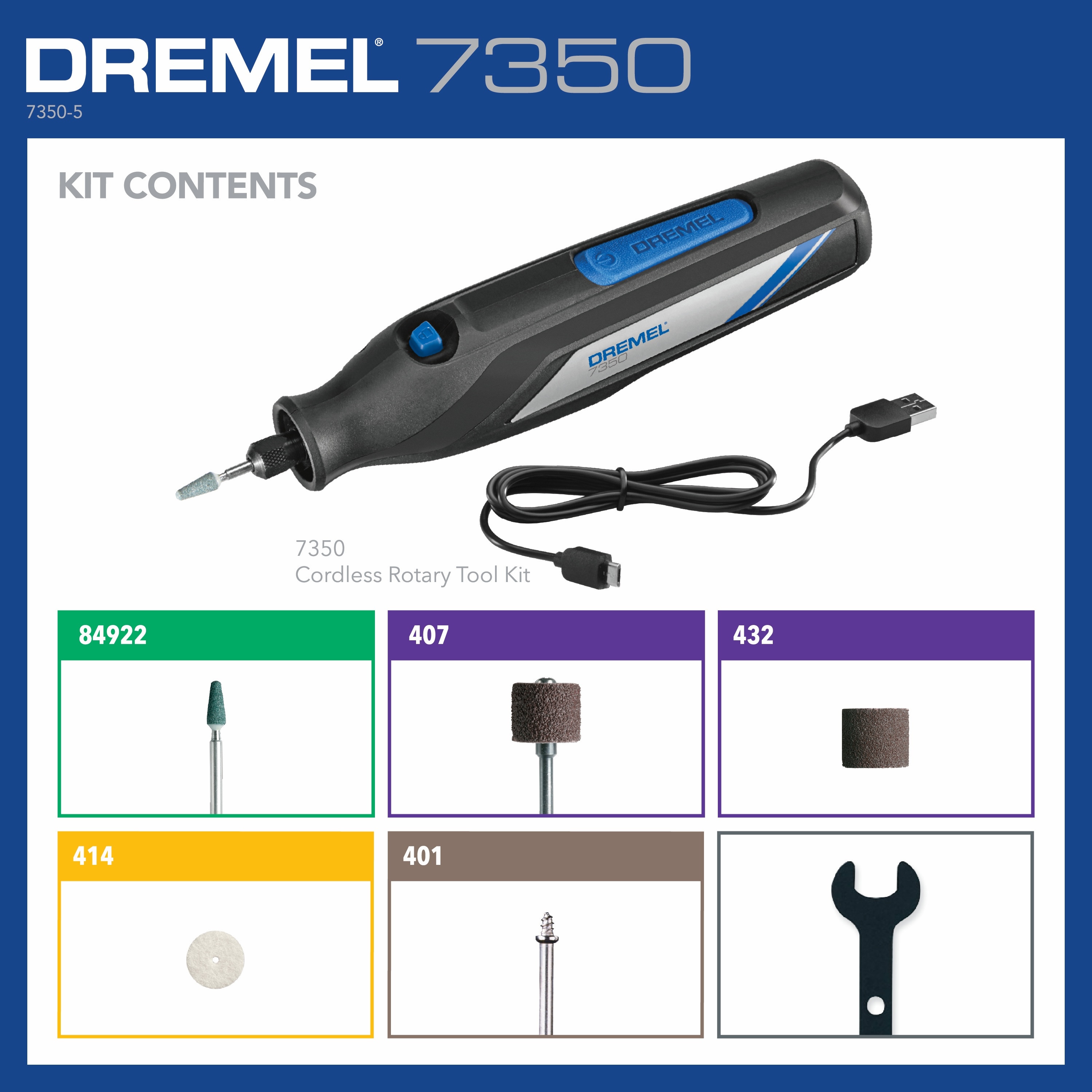 Dremel 7350-5 1-speed Cordless 4-volt Multipurpose Rotary Tool Kit in the  Rotary Tools department at