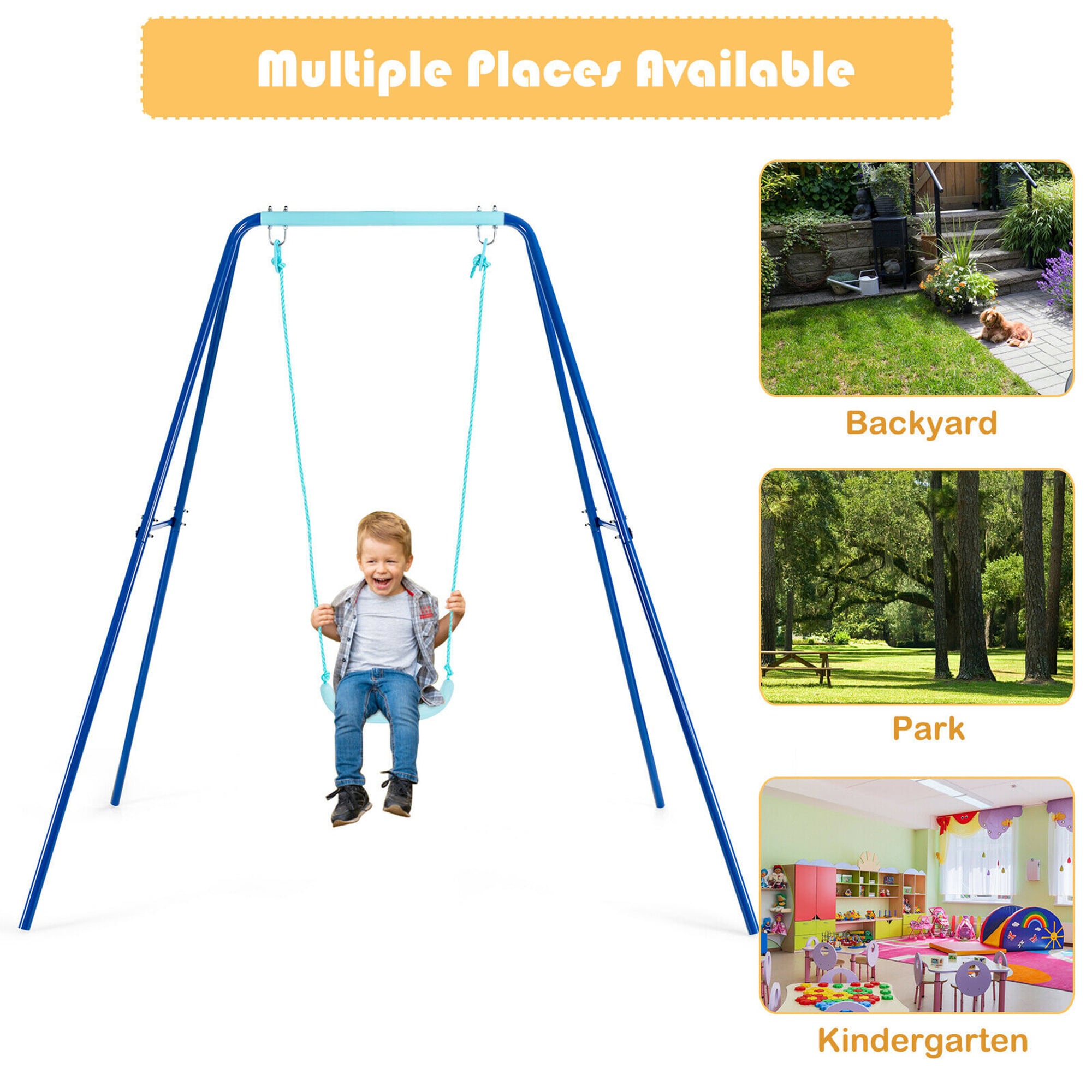 Costway TY327972BL Playset-Swings - View #5