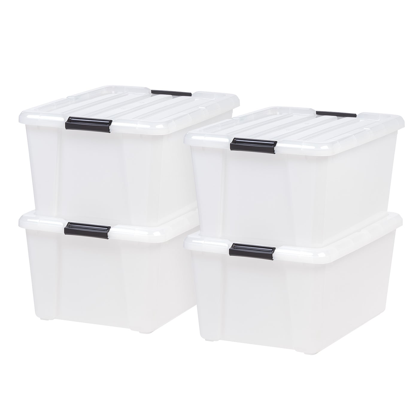 IRIS 5-Pack Stack and Pull Small 10-Gallons (40-Quart) Gray Tote with  Latching Lid