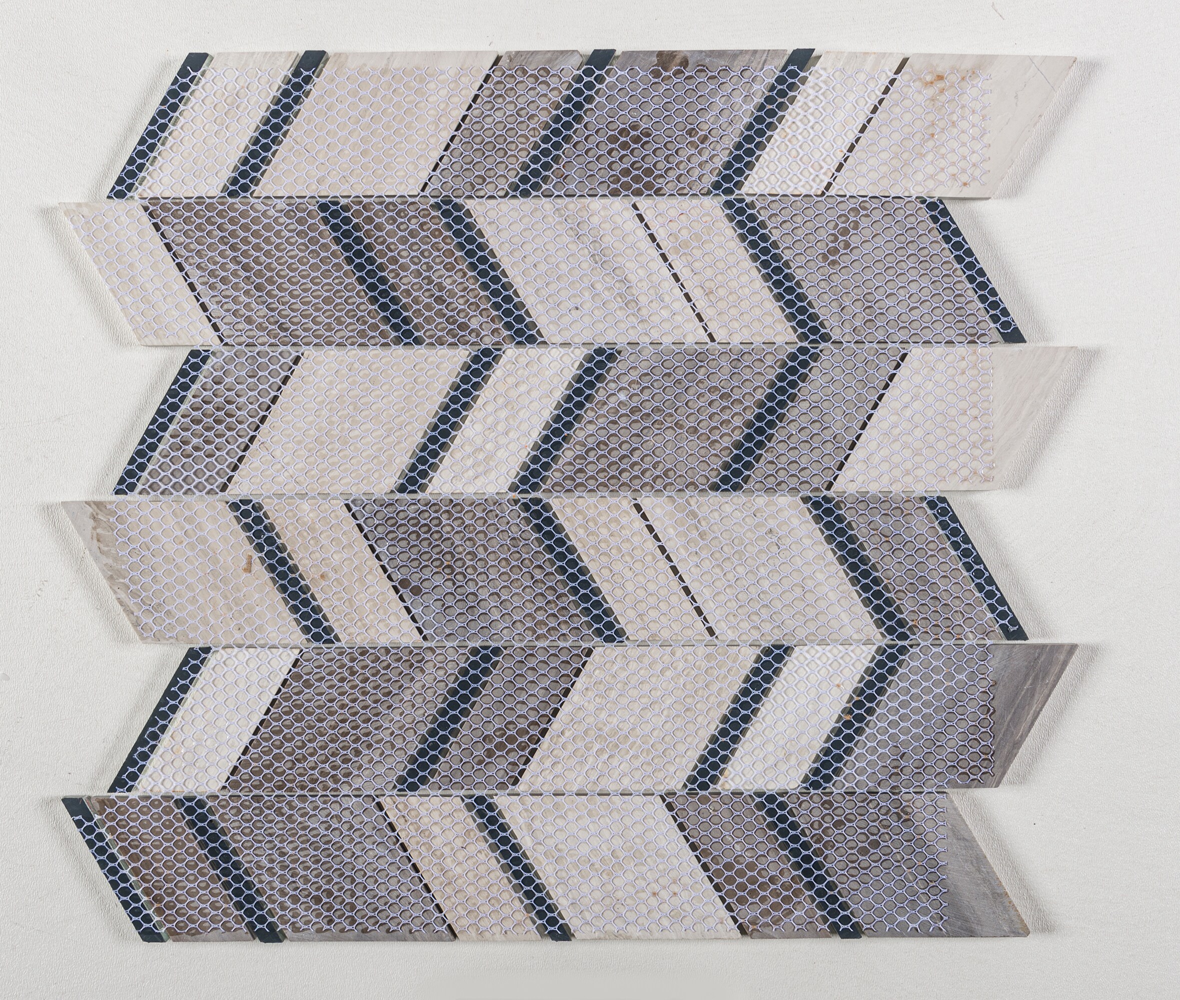 Casia Polished Brown Marble Chevron Mosaic Wall Tile