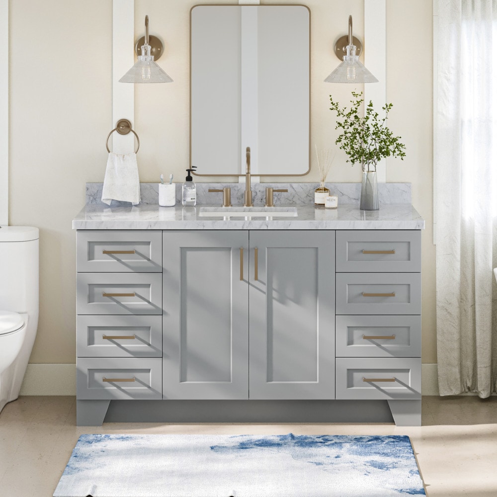 ARIEL Taylor 54-in Grey Bathroom Vanity Base Cabinet without Top