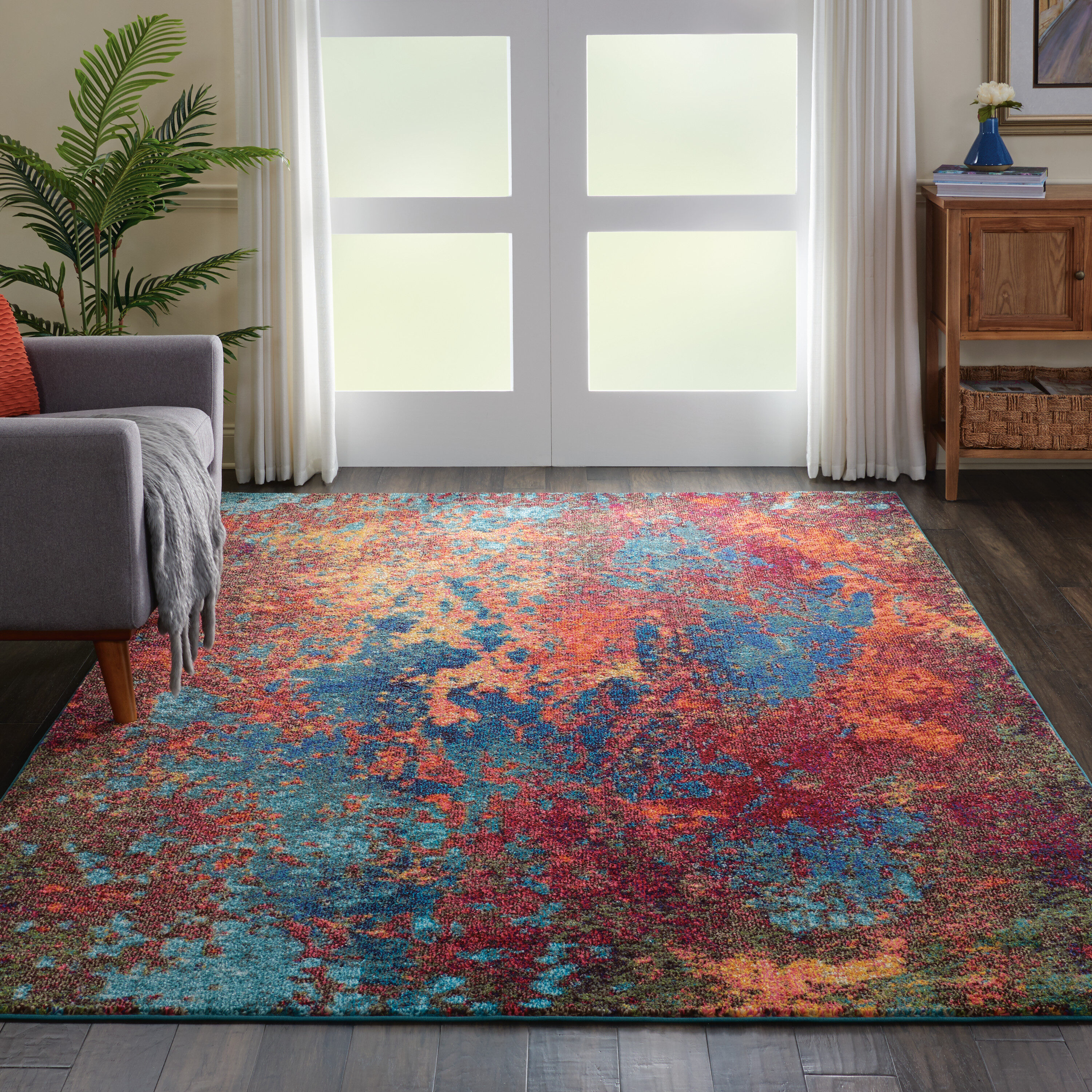 Nourison Celestial 8 X 11 (ft) Atlantic Indoor Abstract Area Rug in the ...