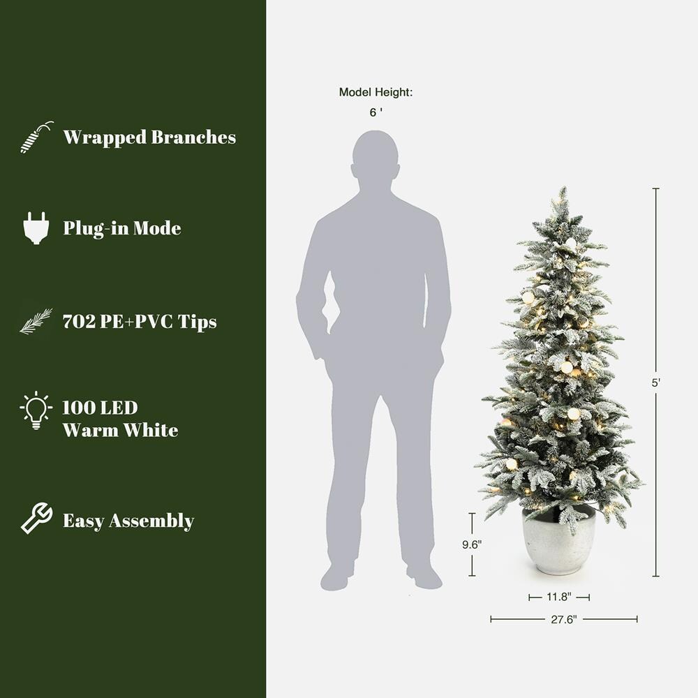 LuxenHome WHAP2446 Artificial-Christmas-Trees - View #2