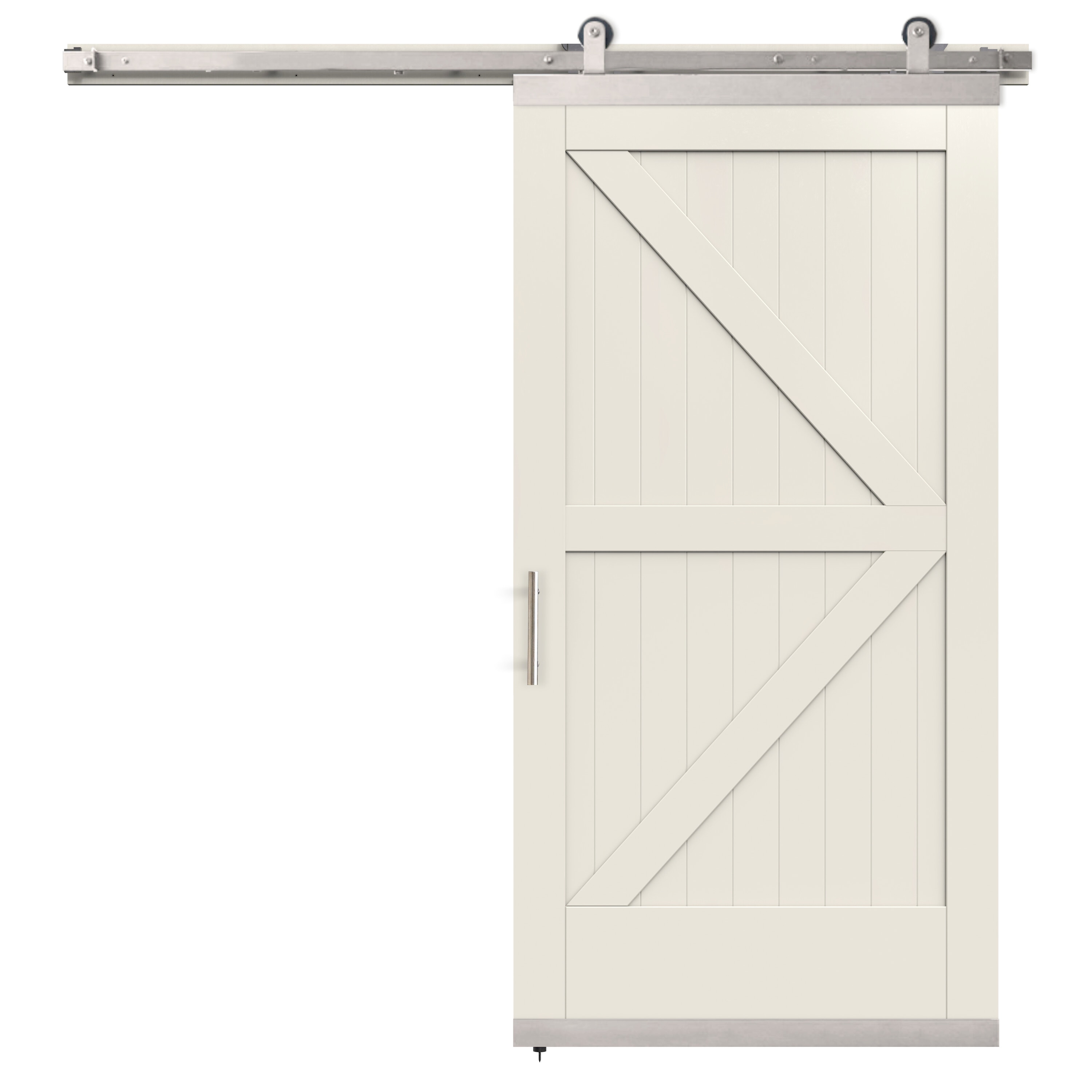JELD-WEN LOWOLJW248700128 42-in x 80-in Primed Primed K-frame MDF Solid core Single Barn Door (Hardware Included)