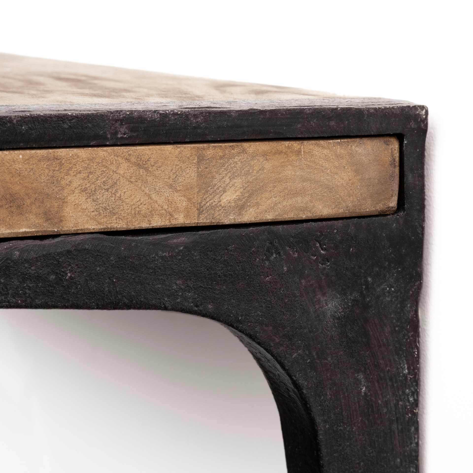 Dion Large Brown Wood and Iron Wall Shelf