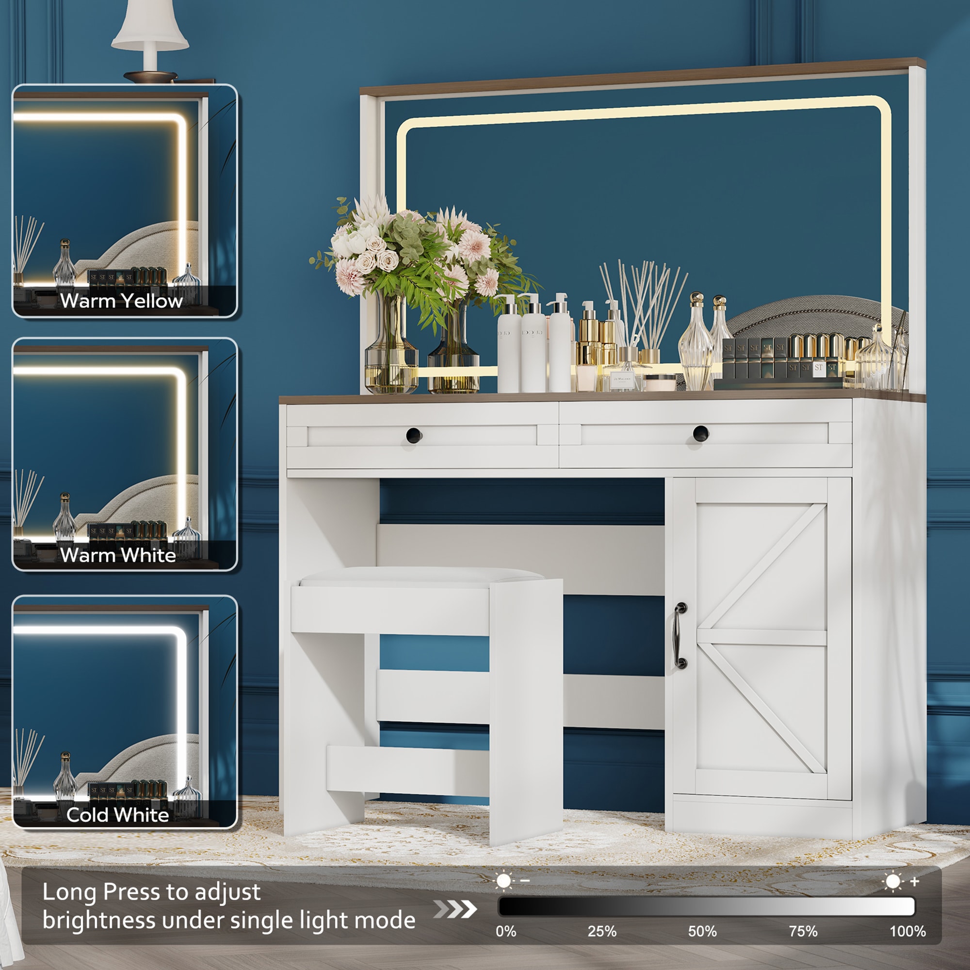 SINOFURN SYD250012WT Bedroom-Vanities - View #4