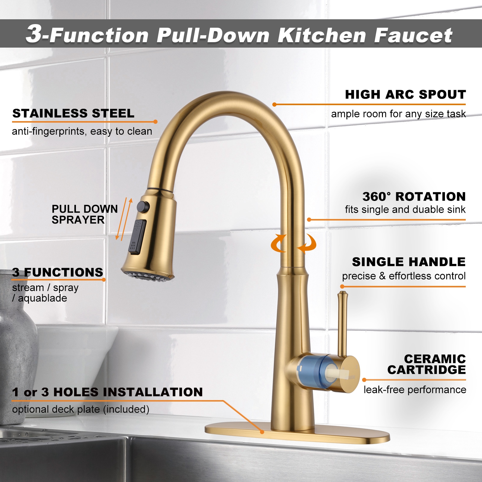 WOWOW 2310700G-LW Kitchen-Faucets - View #4