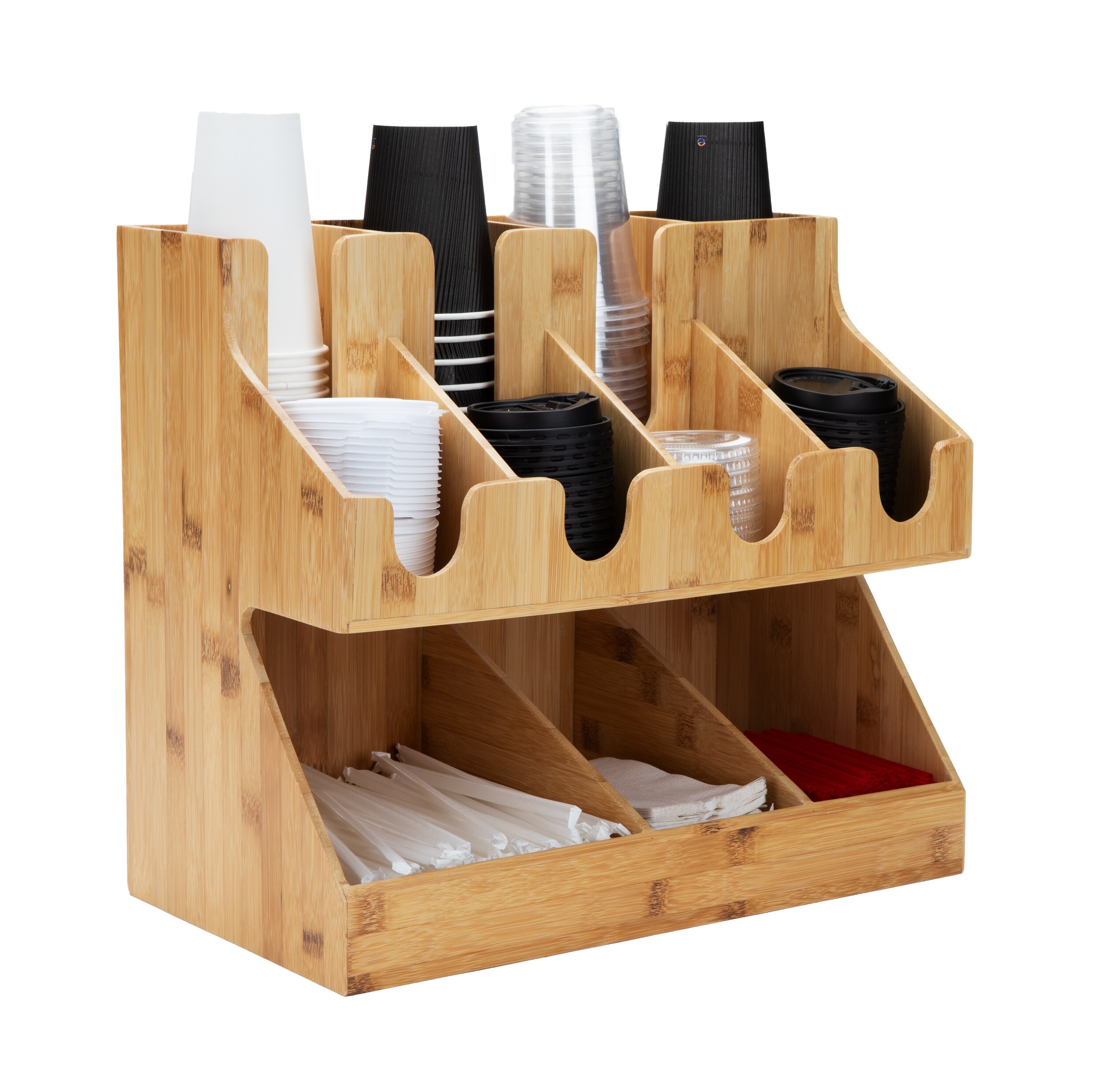 Coffee Station Wood Condiment Organizer