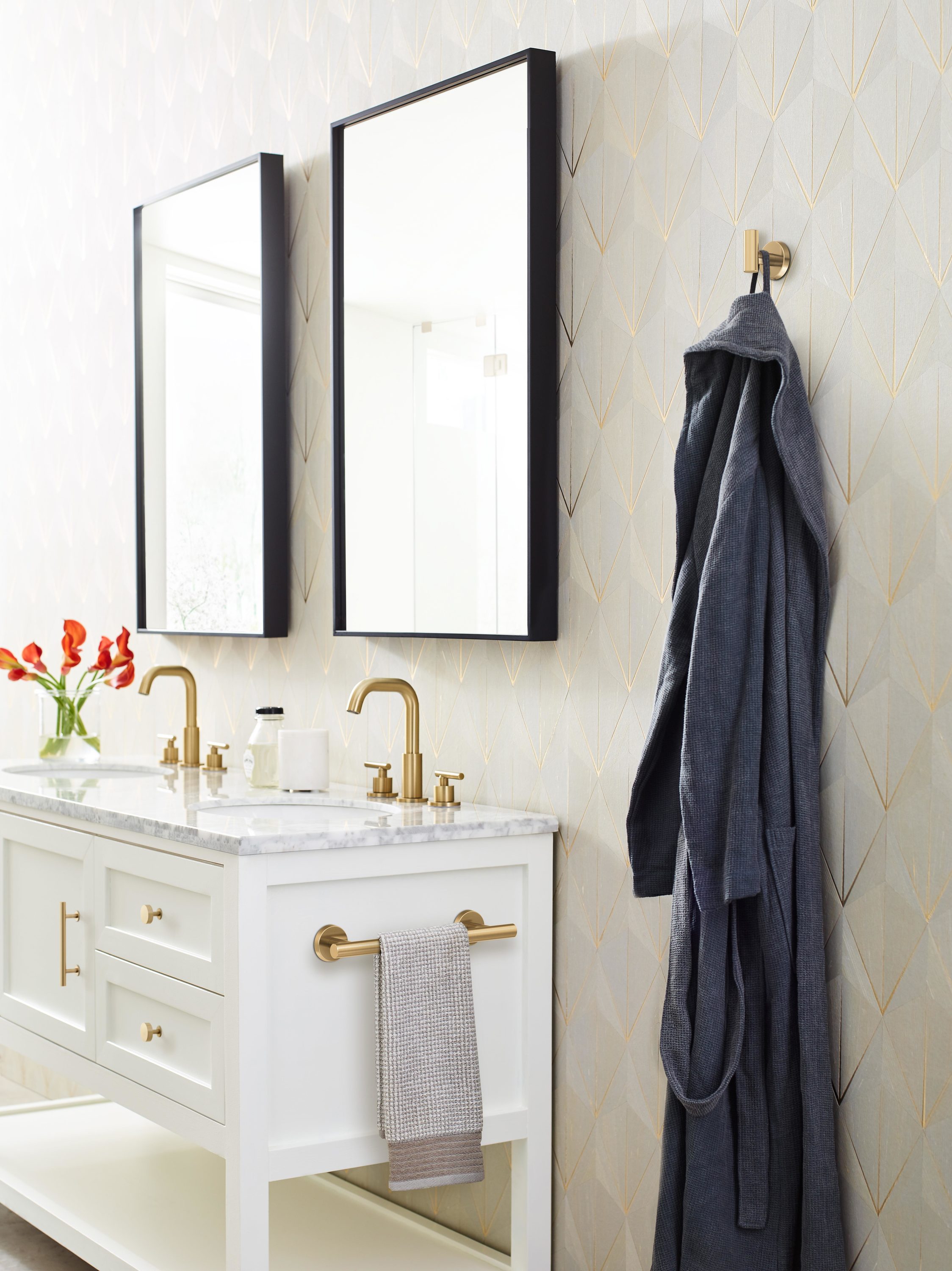 Champagne Bronze 9" Stainless Steel Wall Mounted Towel Bar