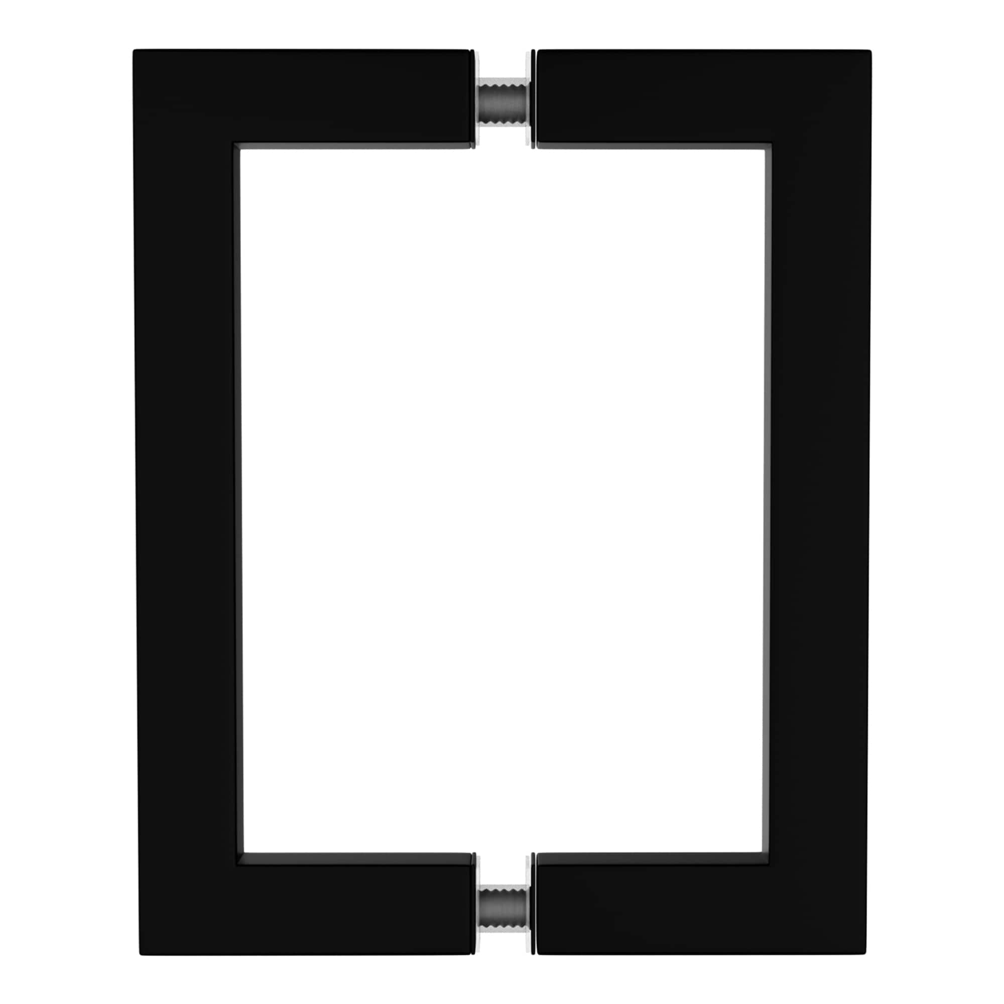 Brixwell  SQPH6X6MBL Square Tubing Back-to-Back Pull Handle 6 in Center To Center 6-3/4 in Length Matte Black Finish