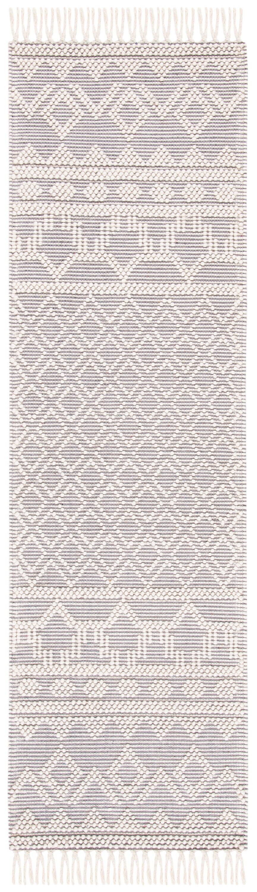 Safavieh Natura Emine 2 x 8 Wool Ivory/Gray Indoor Geometric Bohemian ...
