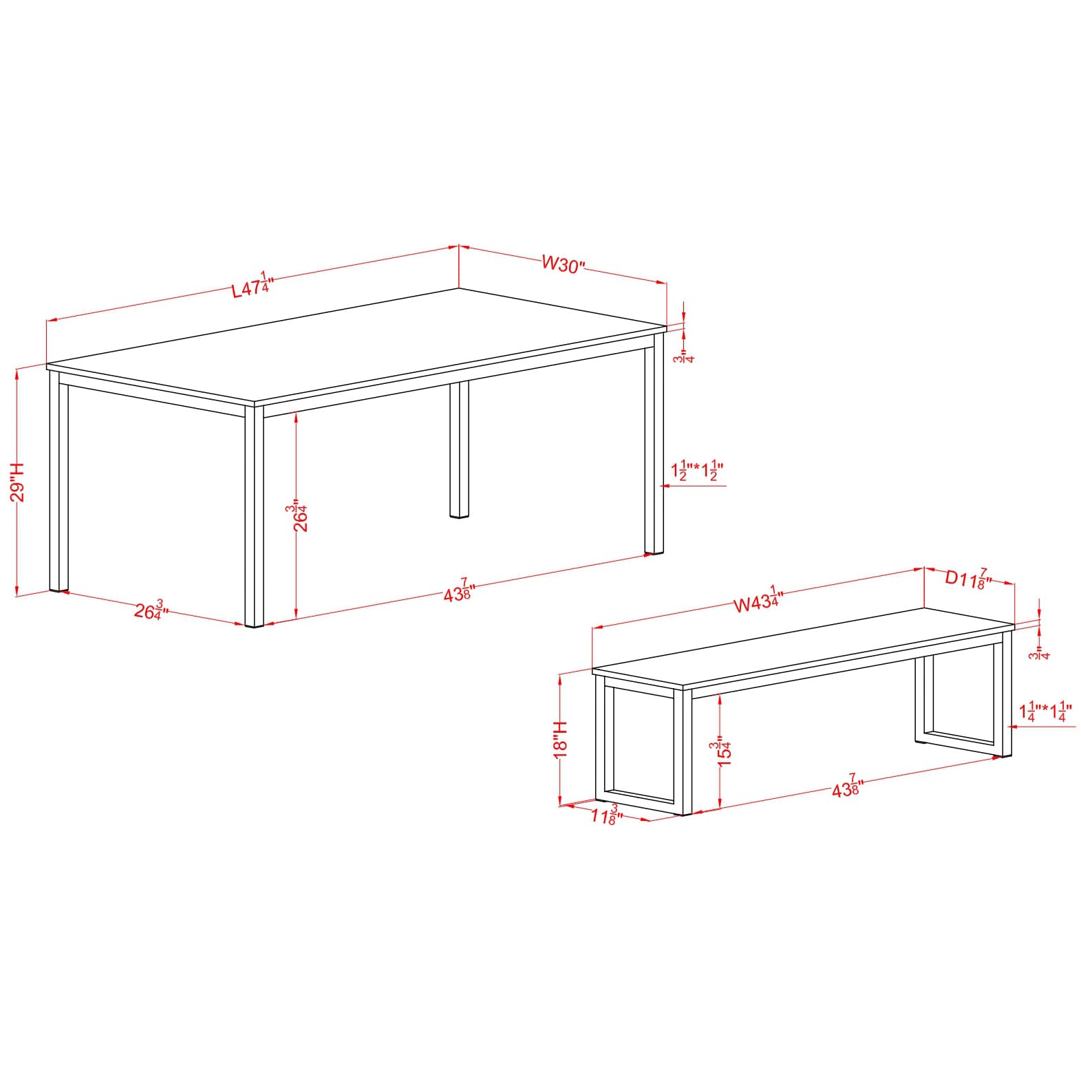 Furniture of America IDF3202A-T-3PK Dining-Sets - View #8