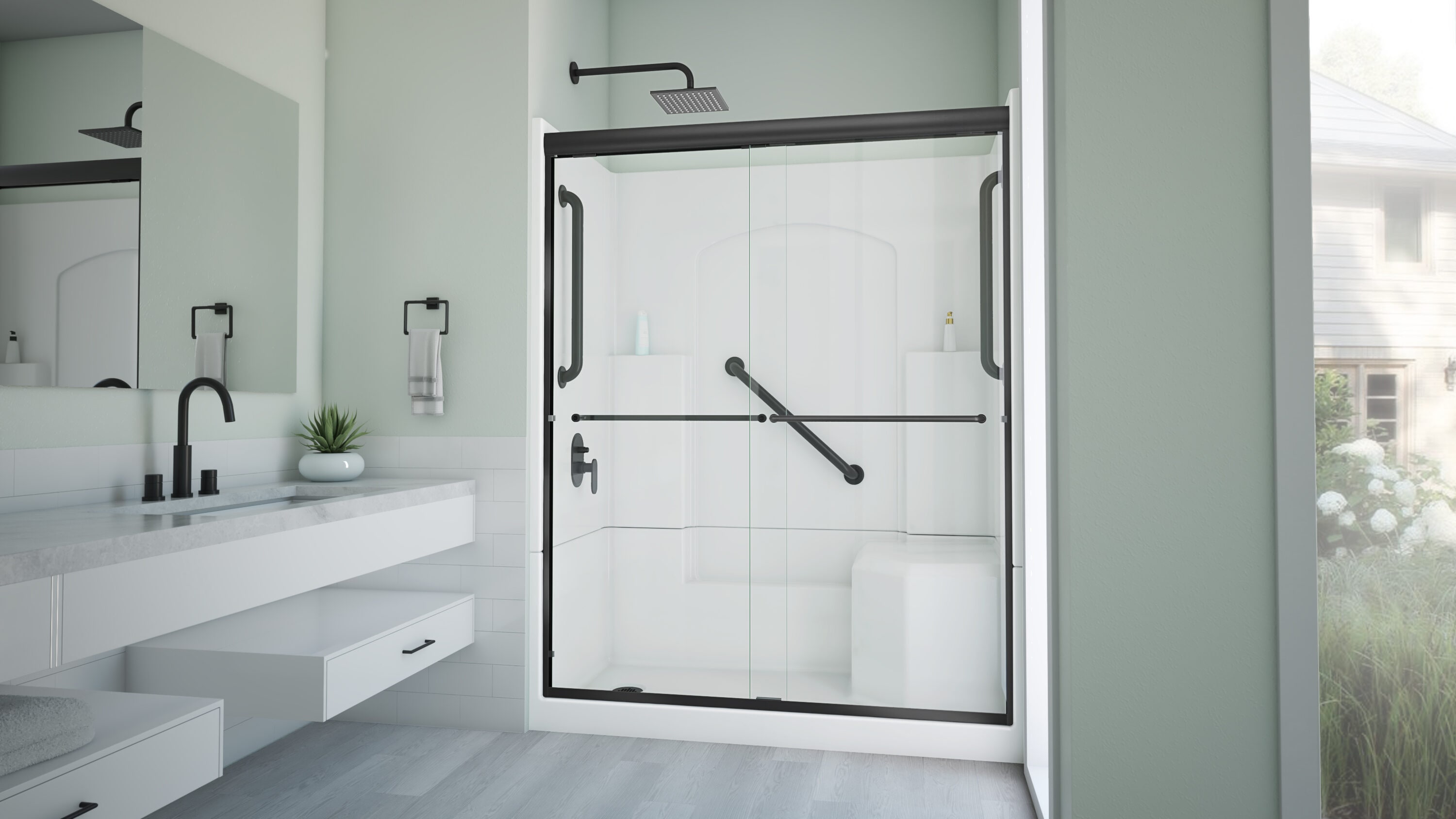 Laurel Mountain L3260SH1S4PRWM1 Alcove-Shower-Kit - View #9