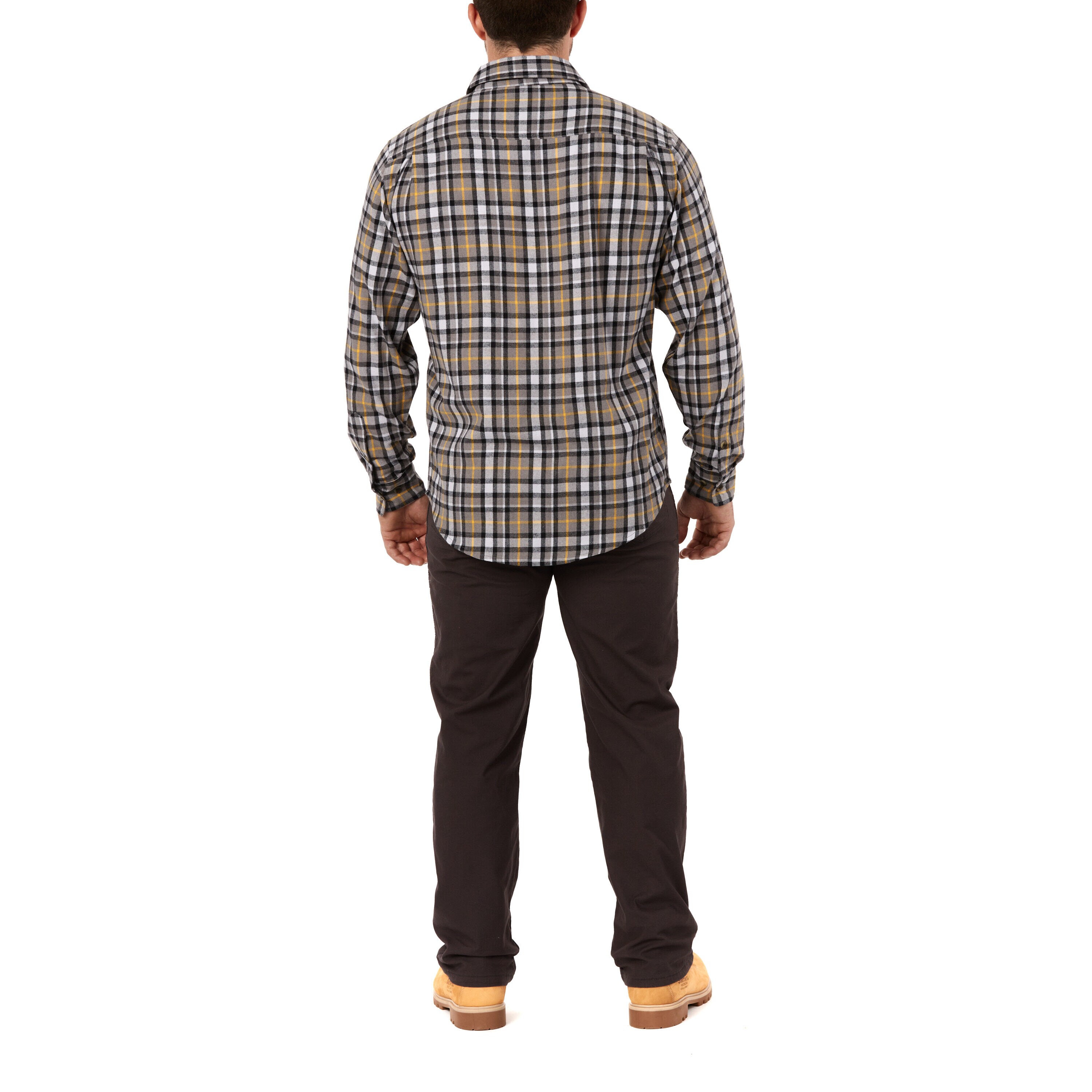 Smith's Workwear Men's Woven Long Sleeve Checked Button-down Shirt